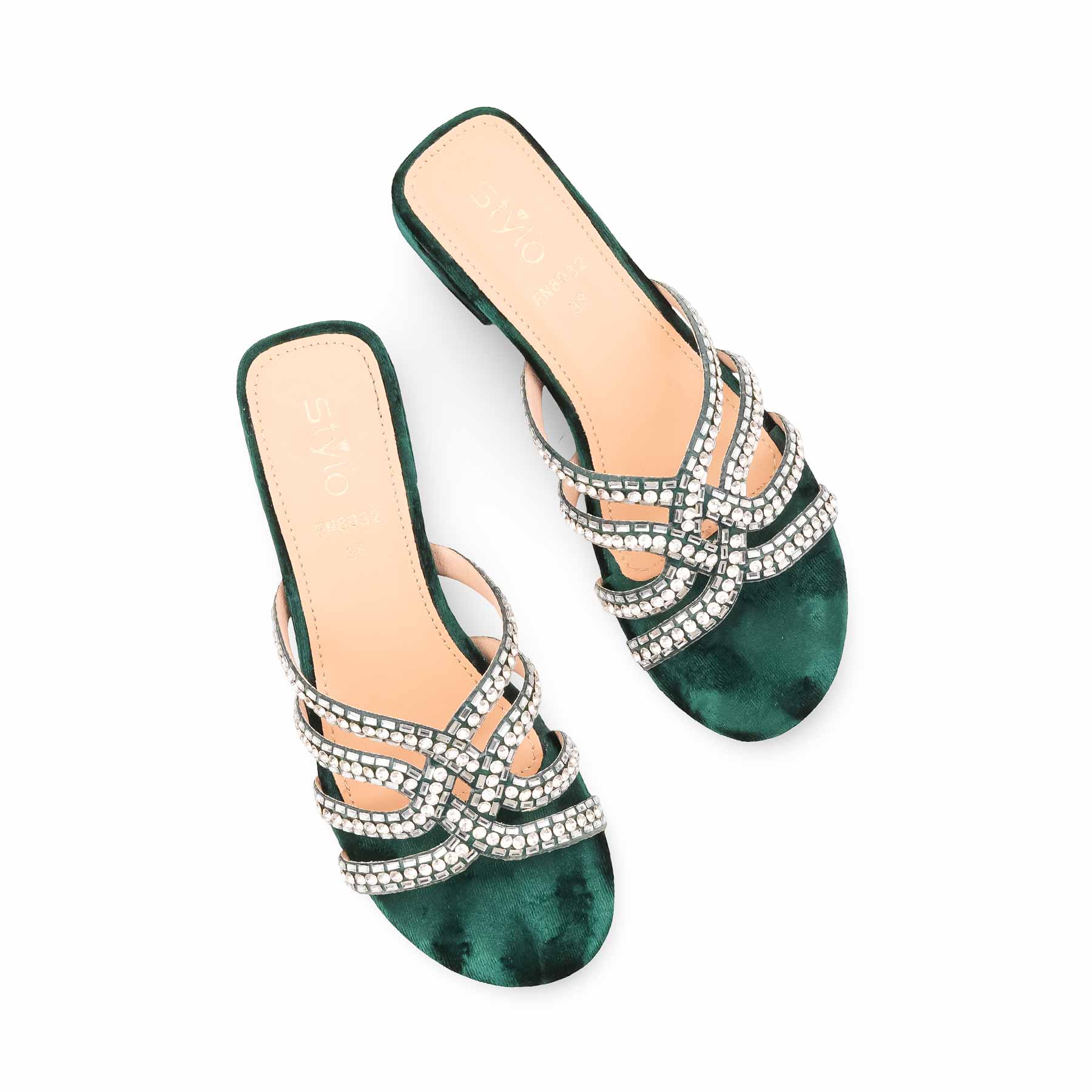 Green Fancy Slipper For Women FN8032 - Image 5