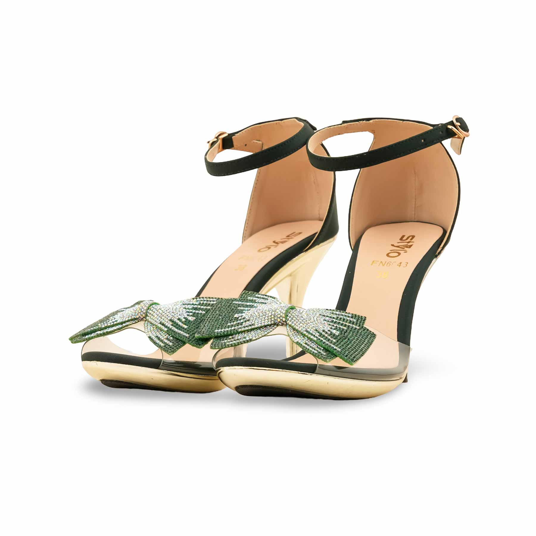 Green Fancy Bridal Sandal FN6043 - Image 3