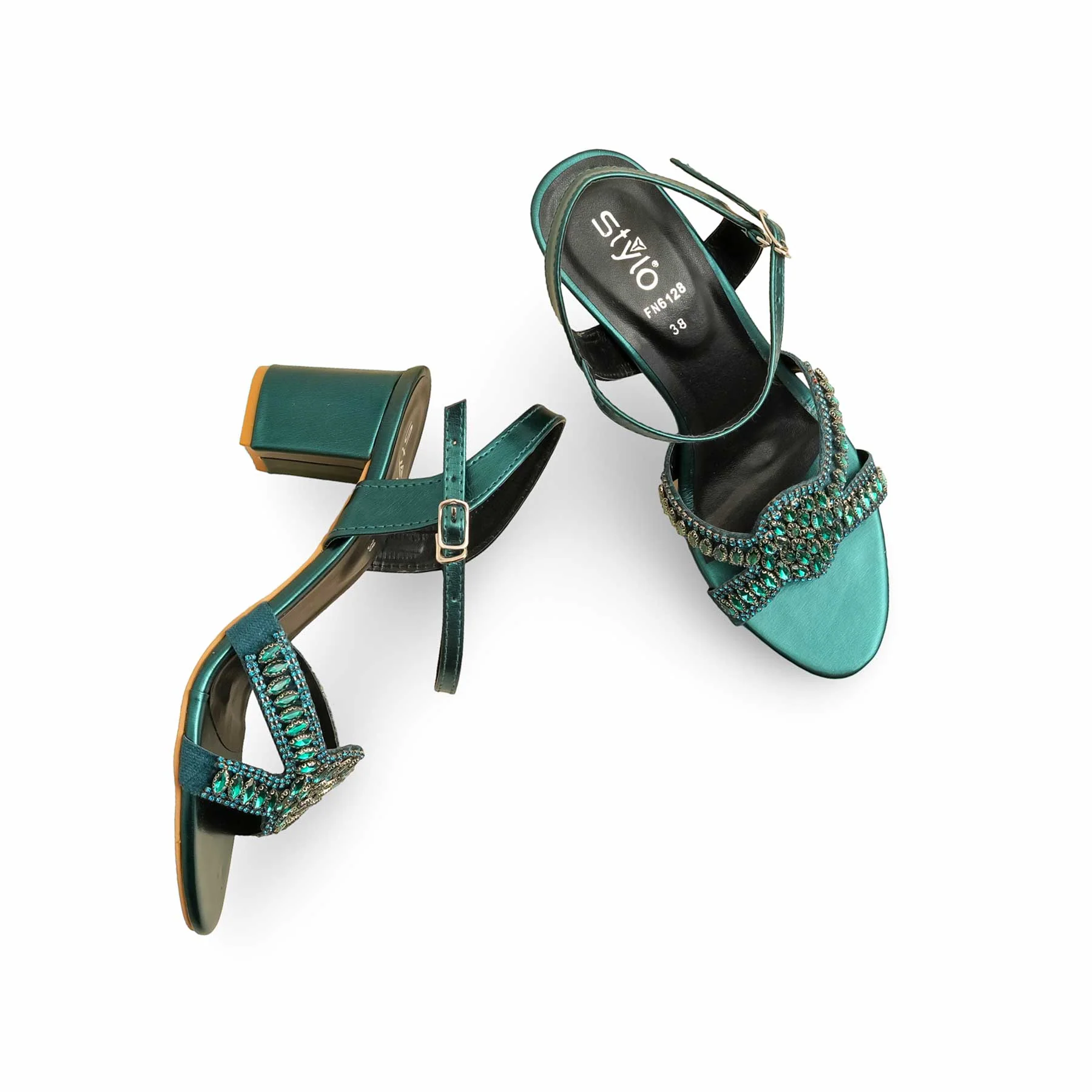 Green Fancy Women Sandal FN6128 - Image 5