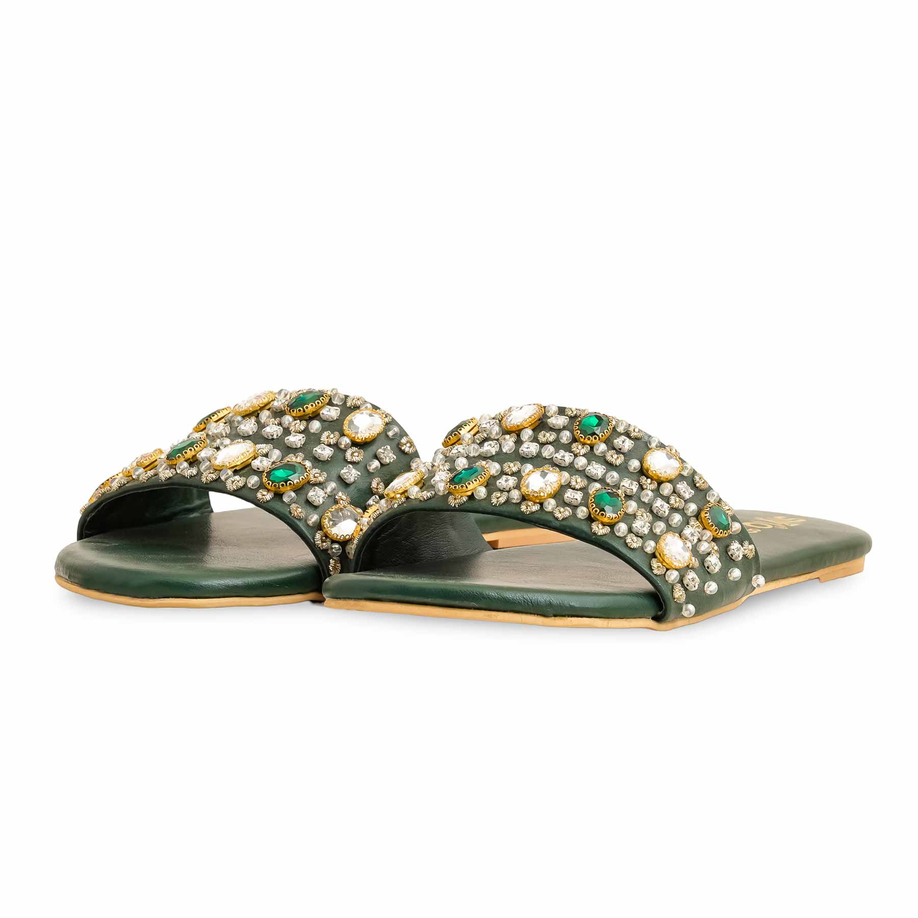 Green Fancy Women Slipper EC0217 - Image 3