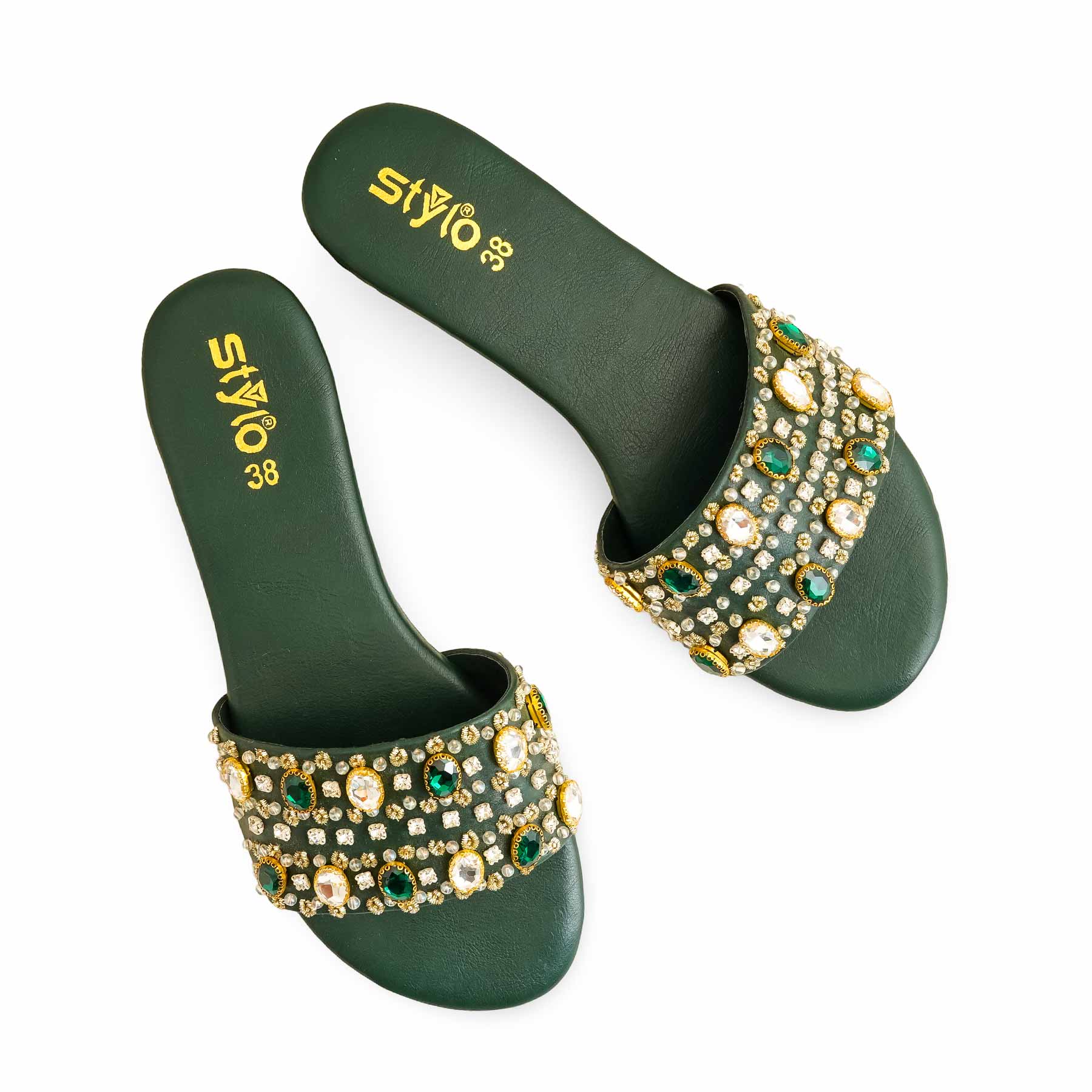 Green Fancy Women Slipper EC0217 - Image 5