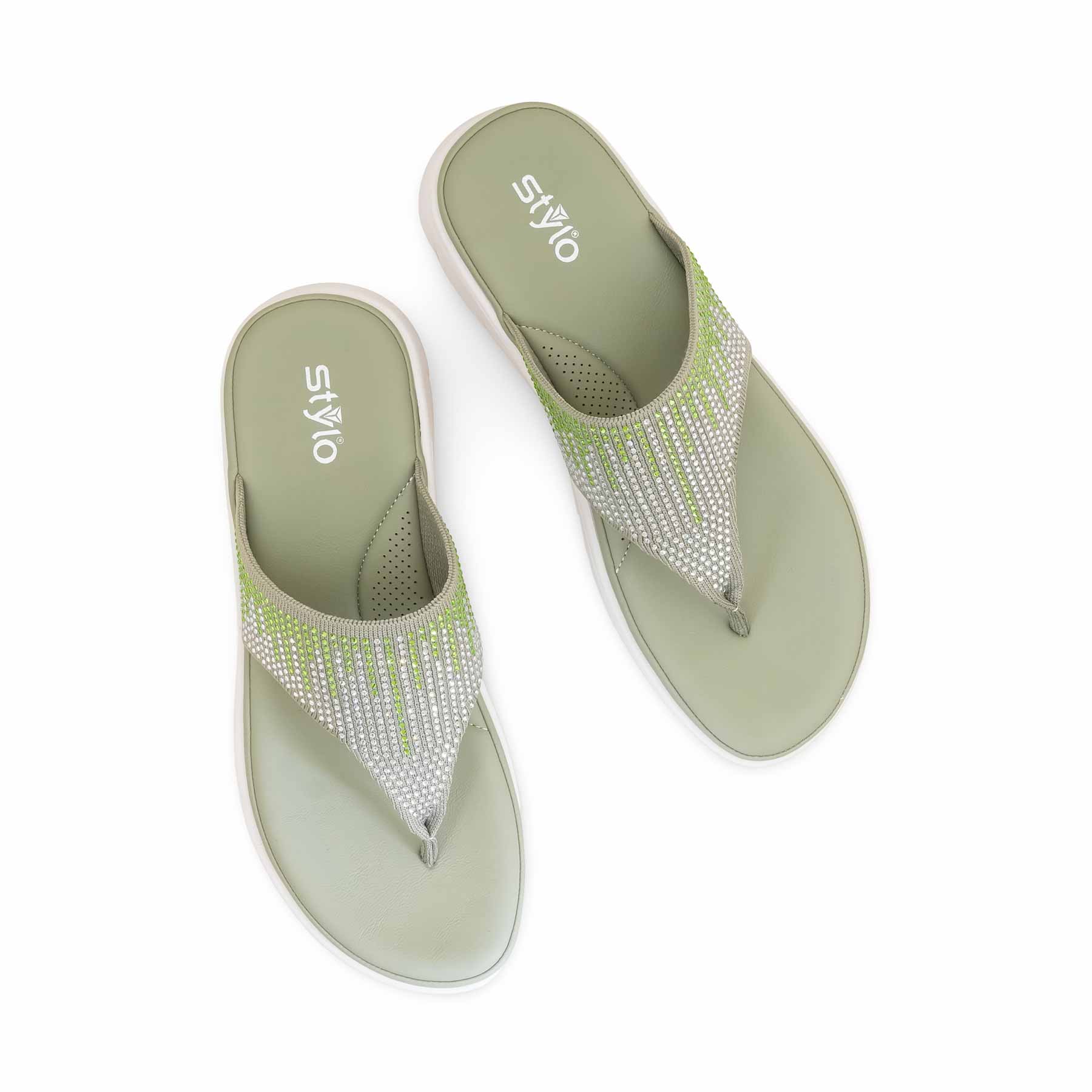 Green Formal Chappal For Ladies PU0708 - Image 5