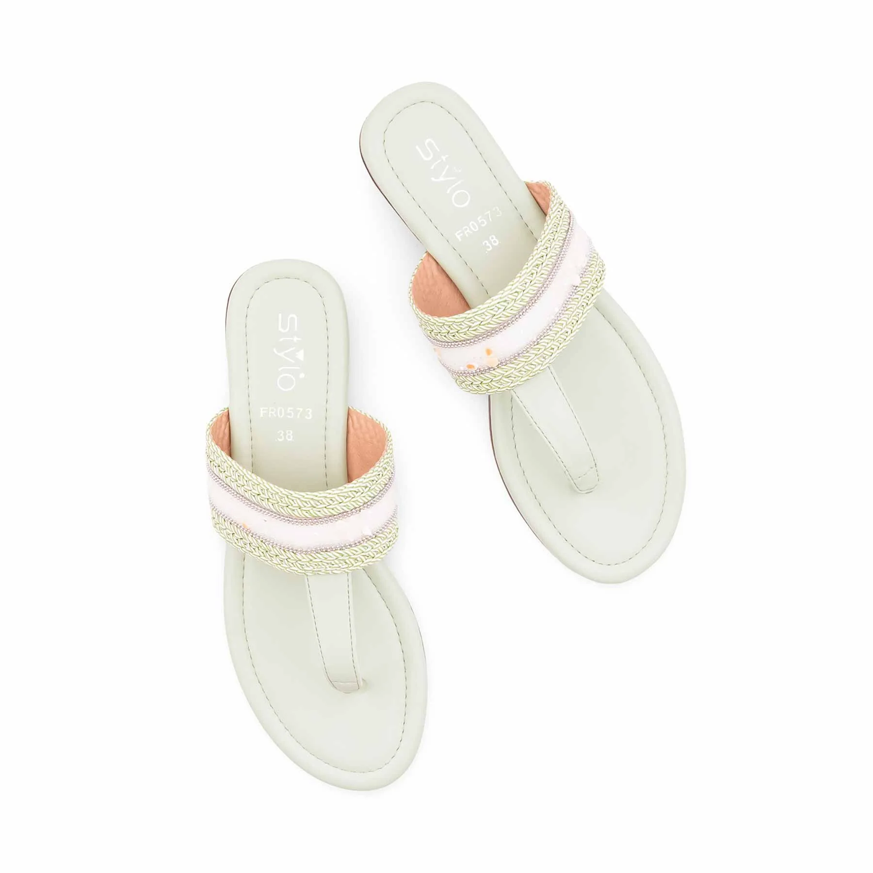 Green Formal Chappal For Women FR0573 - Image 5