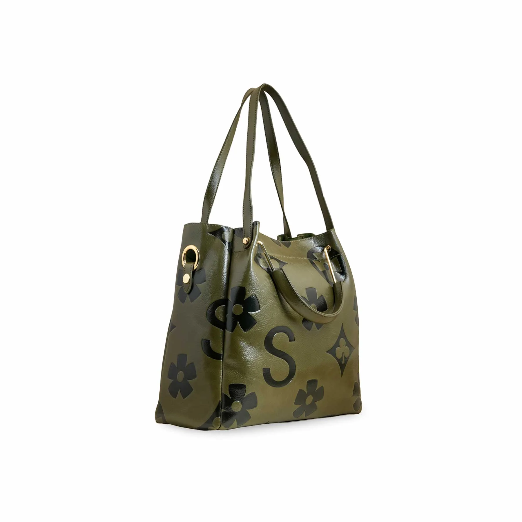 Green Formal Hand Bag For Women P36220 - Image 2