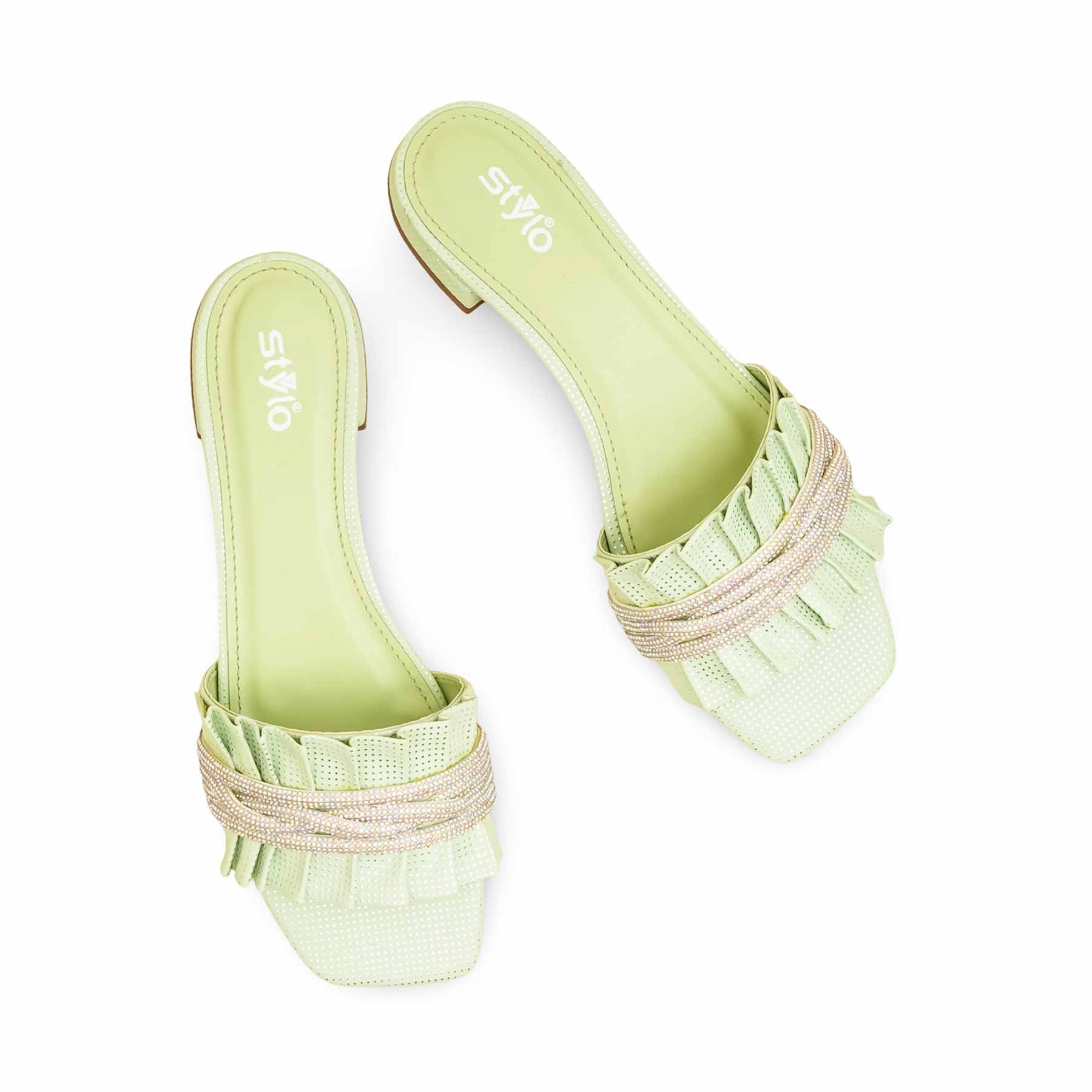 Green Formal Slipper For Women FRS010 - Image 5