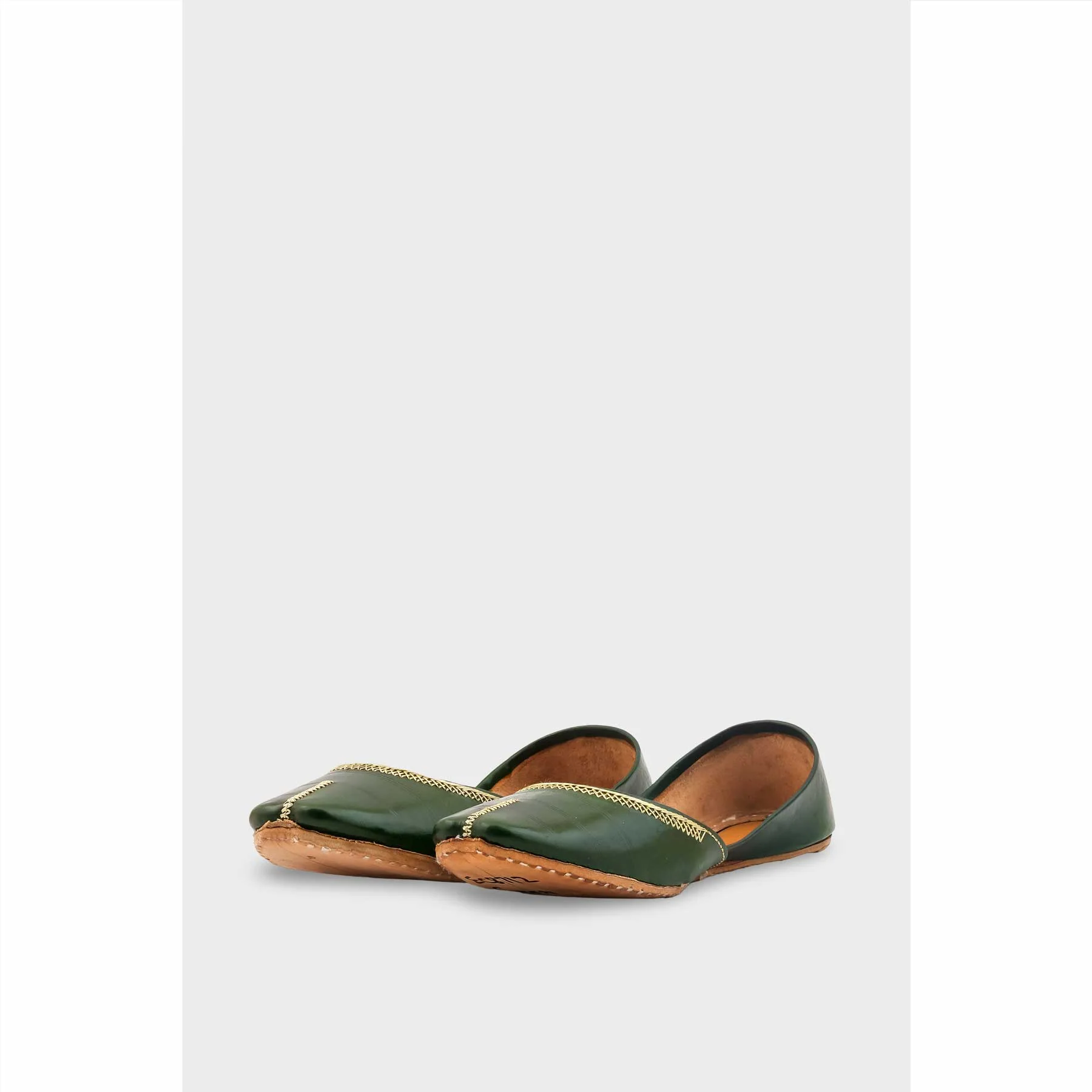 Green Leather Khussa For Women EC8712 - Image 3