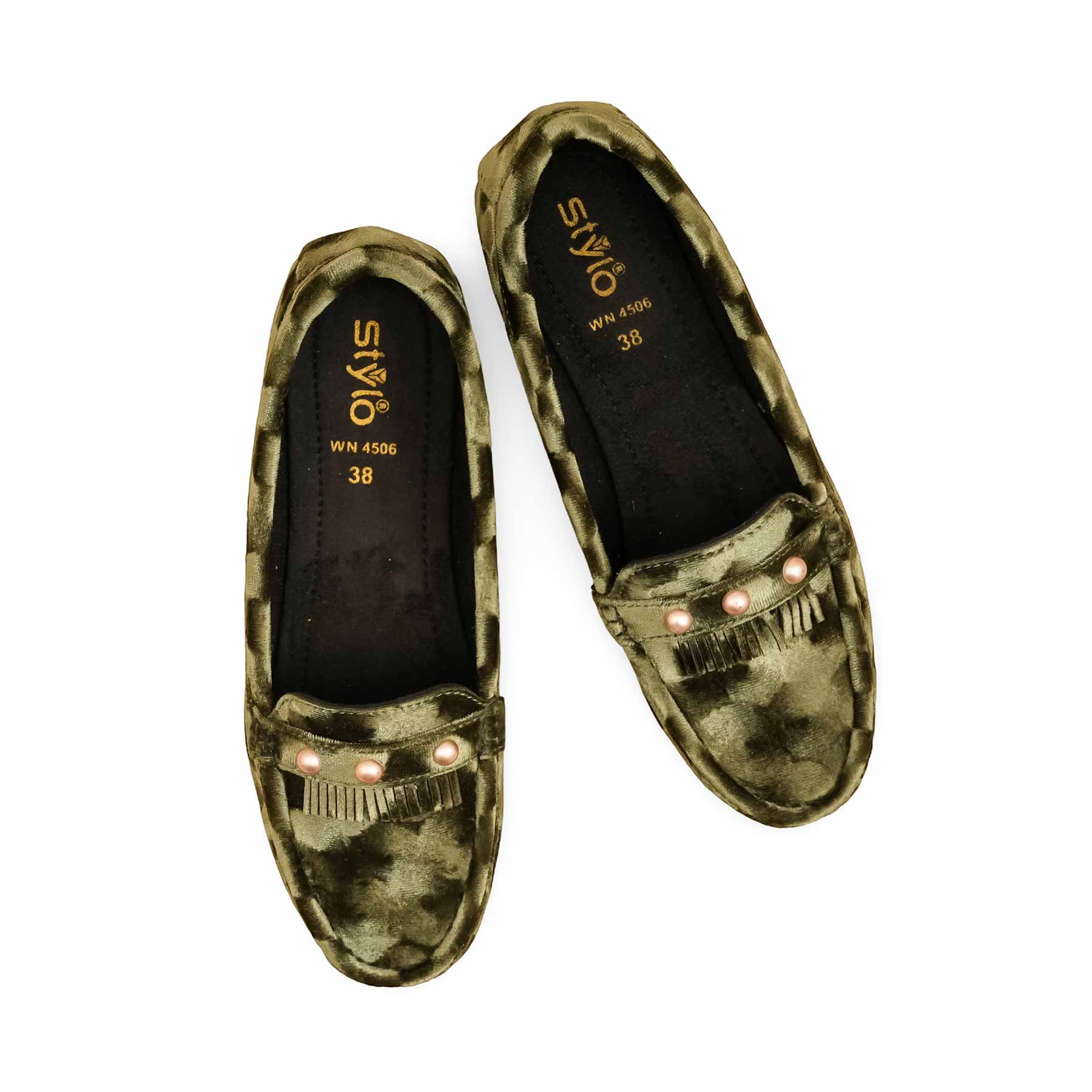 Green Moccasin For Ladies WN4506 - Image 6