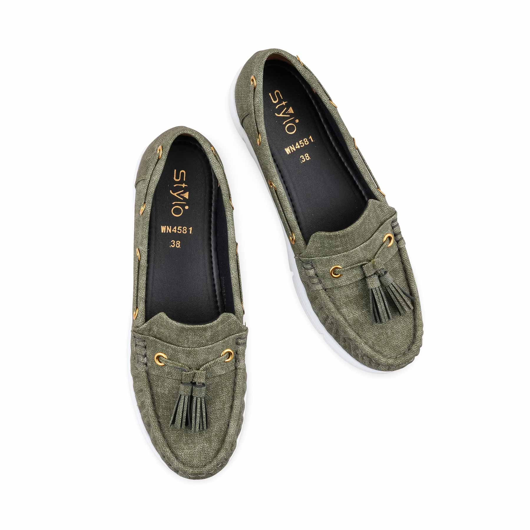 Green Moccasin For Ladies WN4581 - Image 6