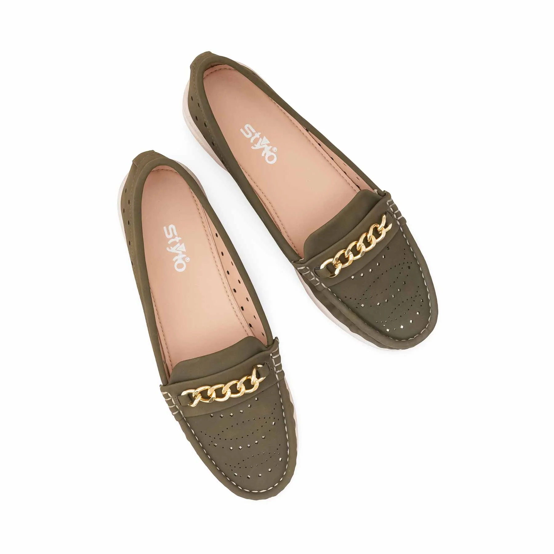 Green Moccasin For Women WNS006 - Image 5