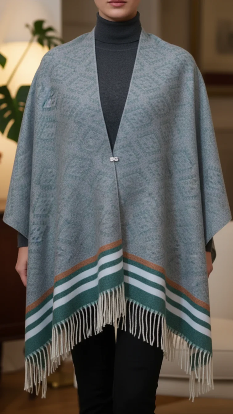 Green Winter Capeshawl PW5628 - Image 2
