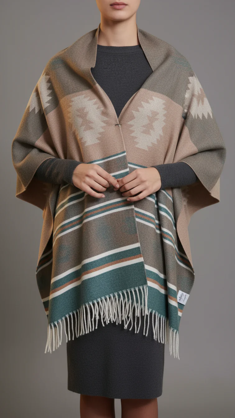 Green Winter Capeshawl PW5636 - Image 3
