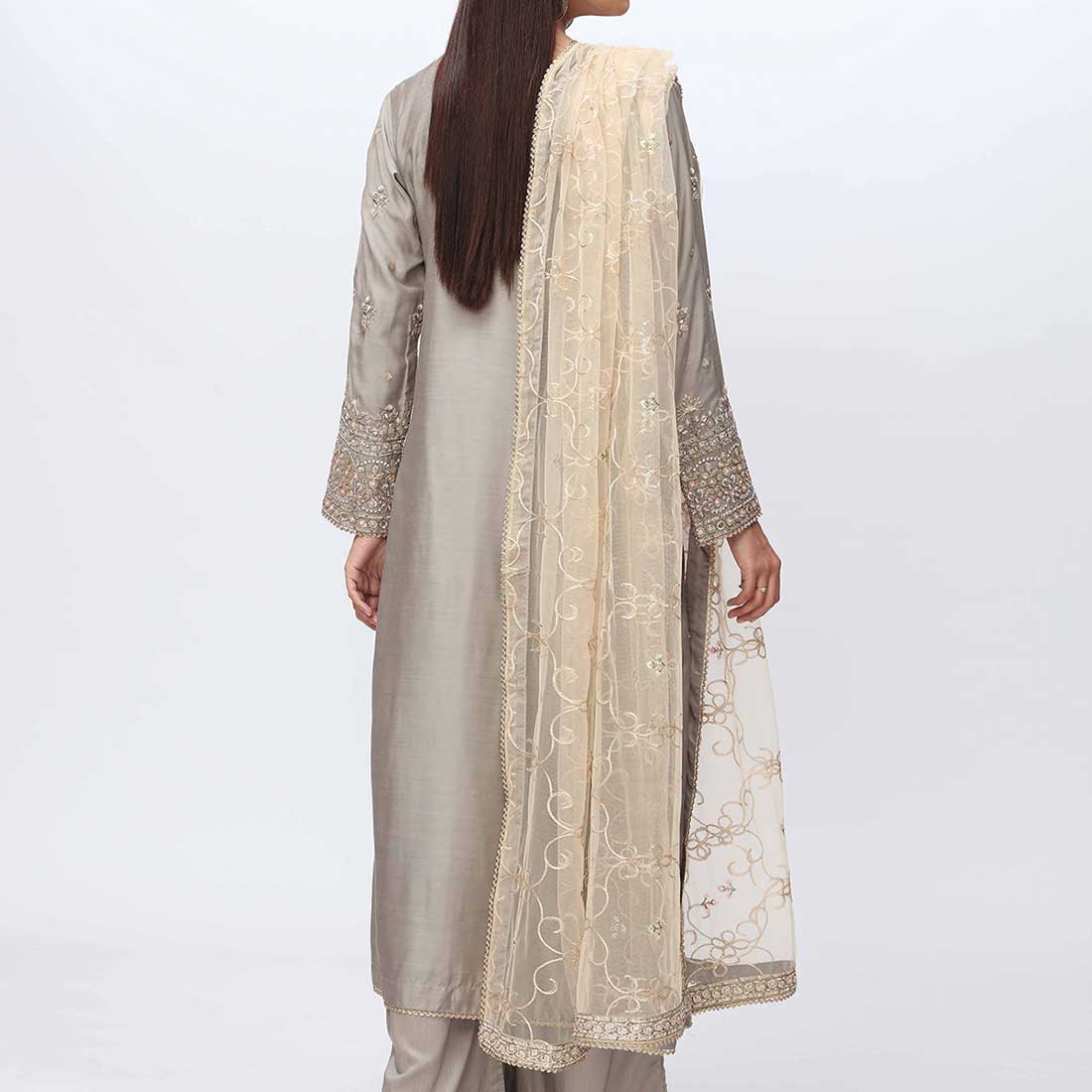 3PC- Embellished Viscose Suit PF3021 - Image 3