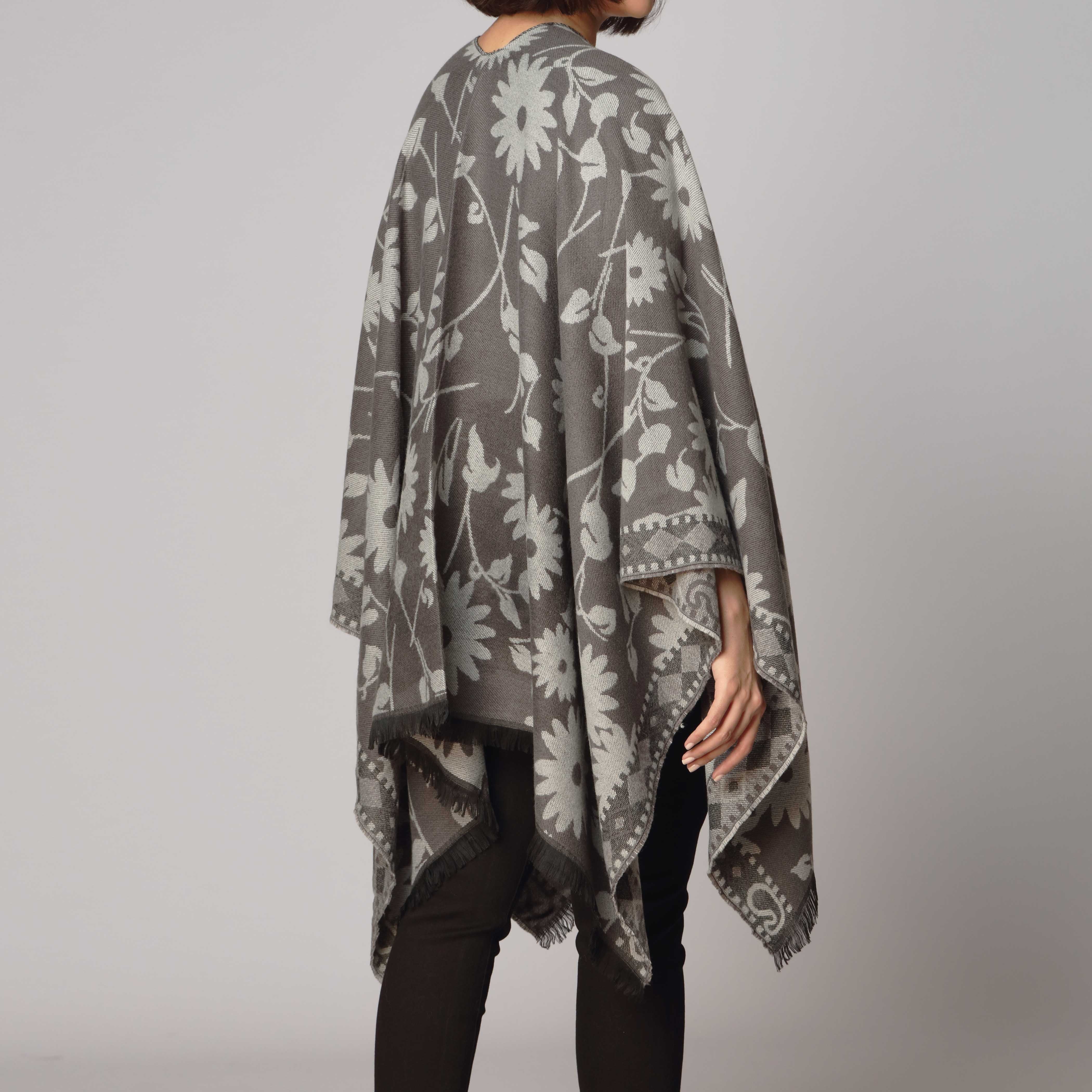 Grey Cape Shawl PW2816 - Image 3