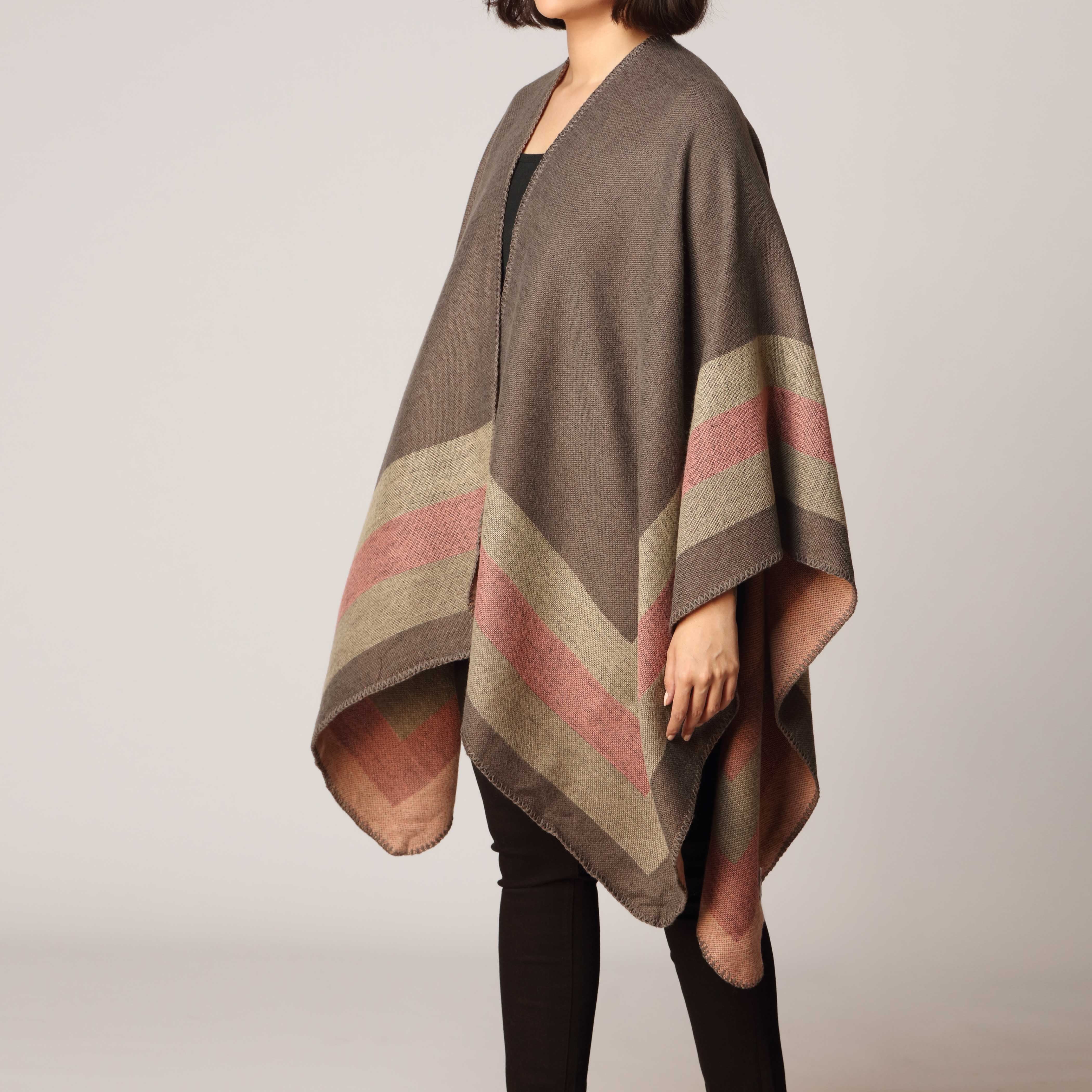 Grey Cape Shawl PW2820 - Image 2