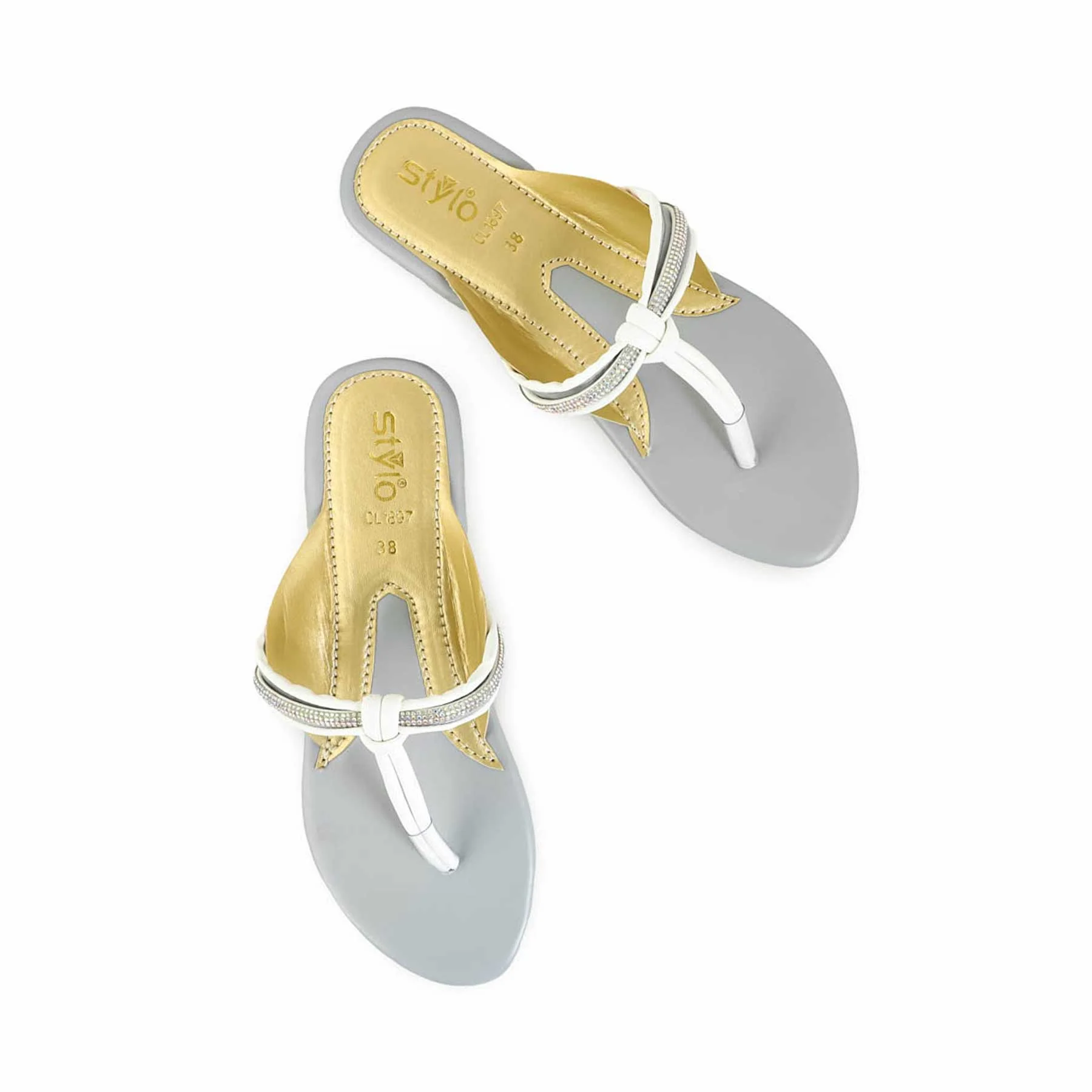 Grey Casual Chappal CL1897 - Image 5