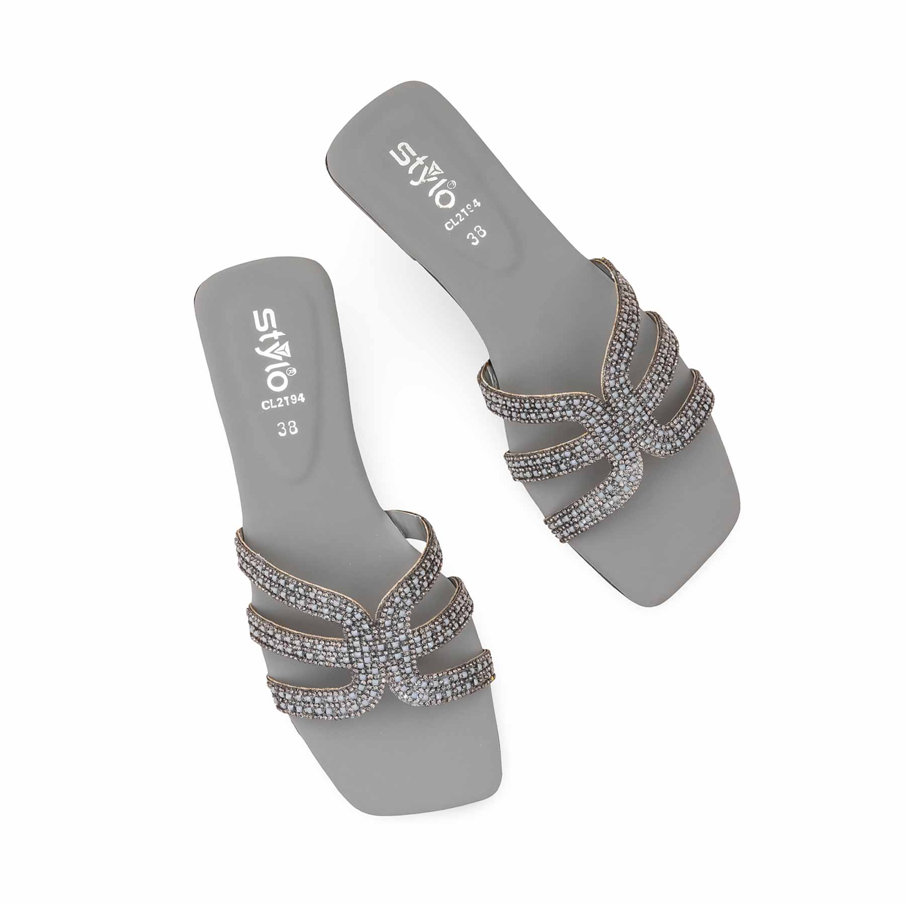 Grey Casual Chappal For Ladies CL2194 - Image 5