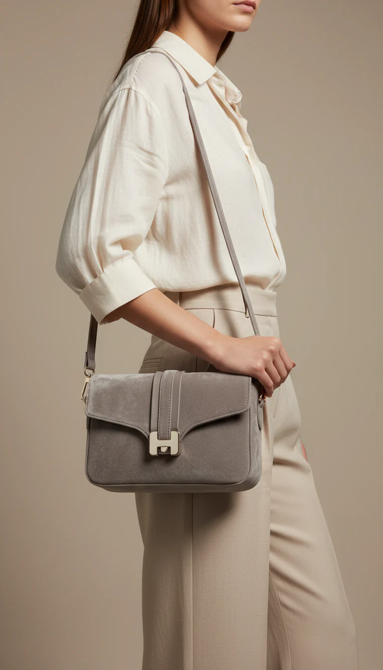 Grey Casual Pouch For Ladies P97670