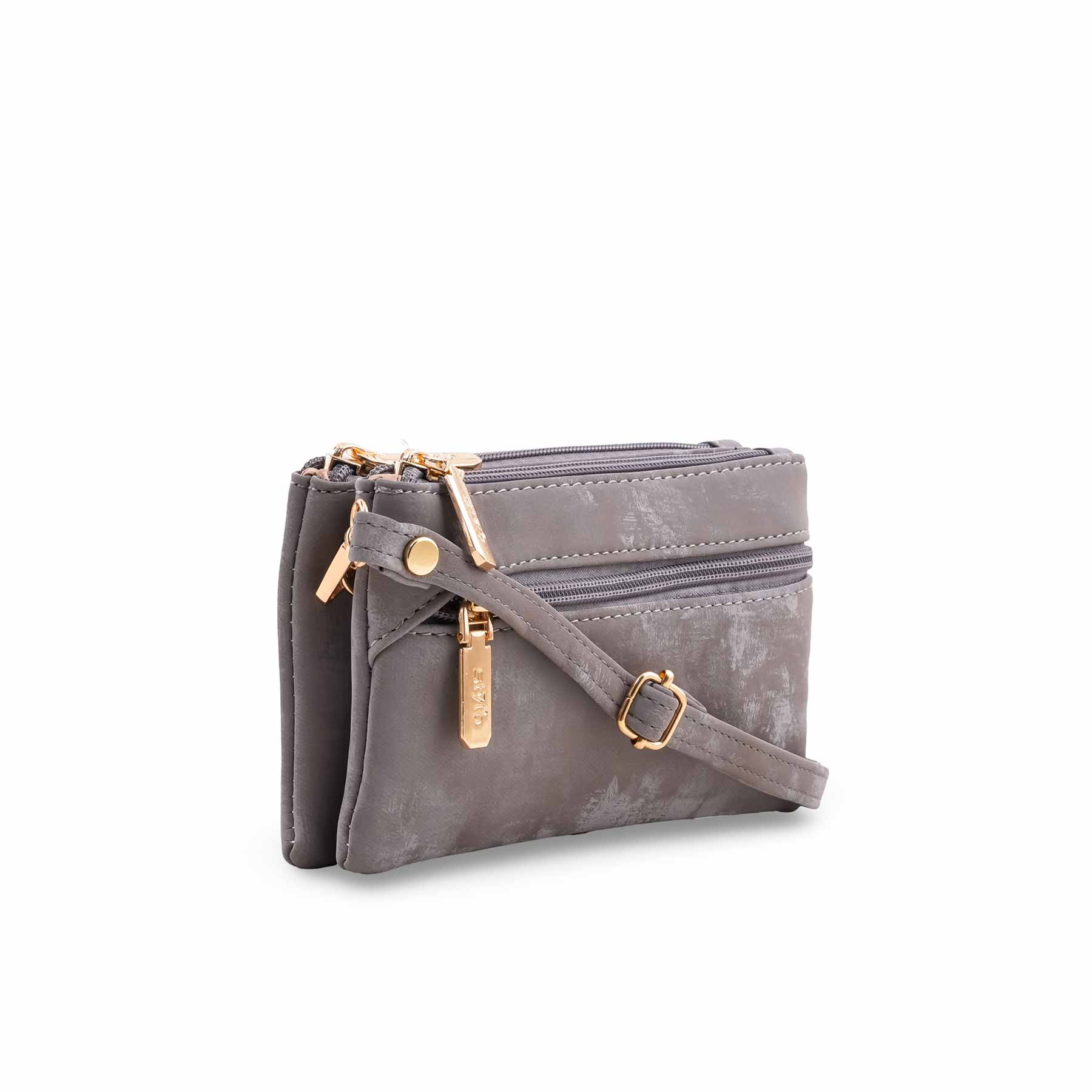 Grey Casual Pouch For Women P97683 - Image 3