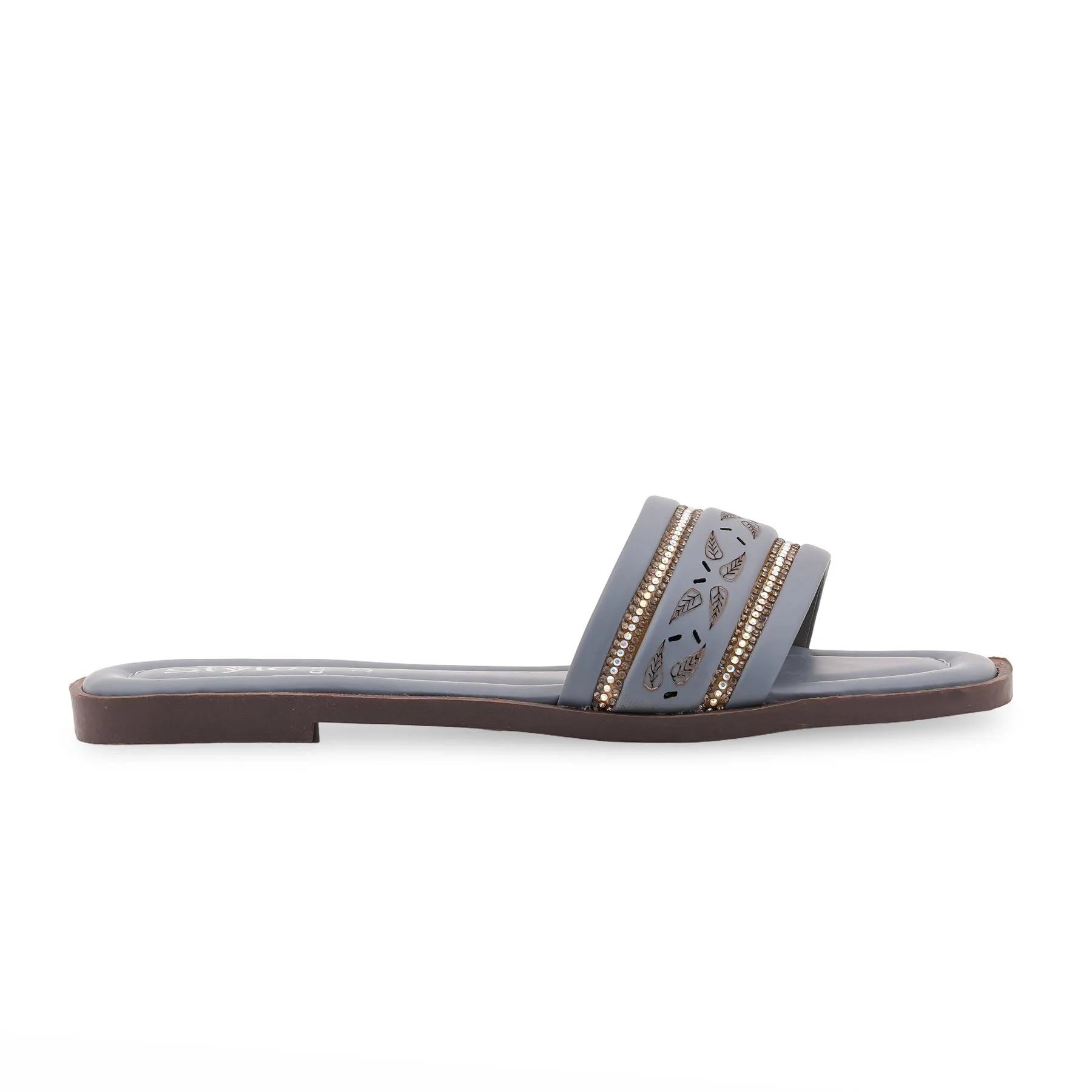 Grey Casual Slipper For Ladies CL2163 - Image 2