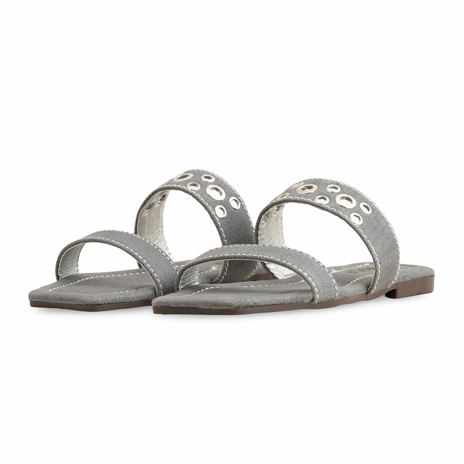 Grey Casual Women Slipper CL1881 - Image 3