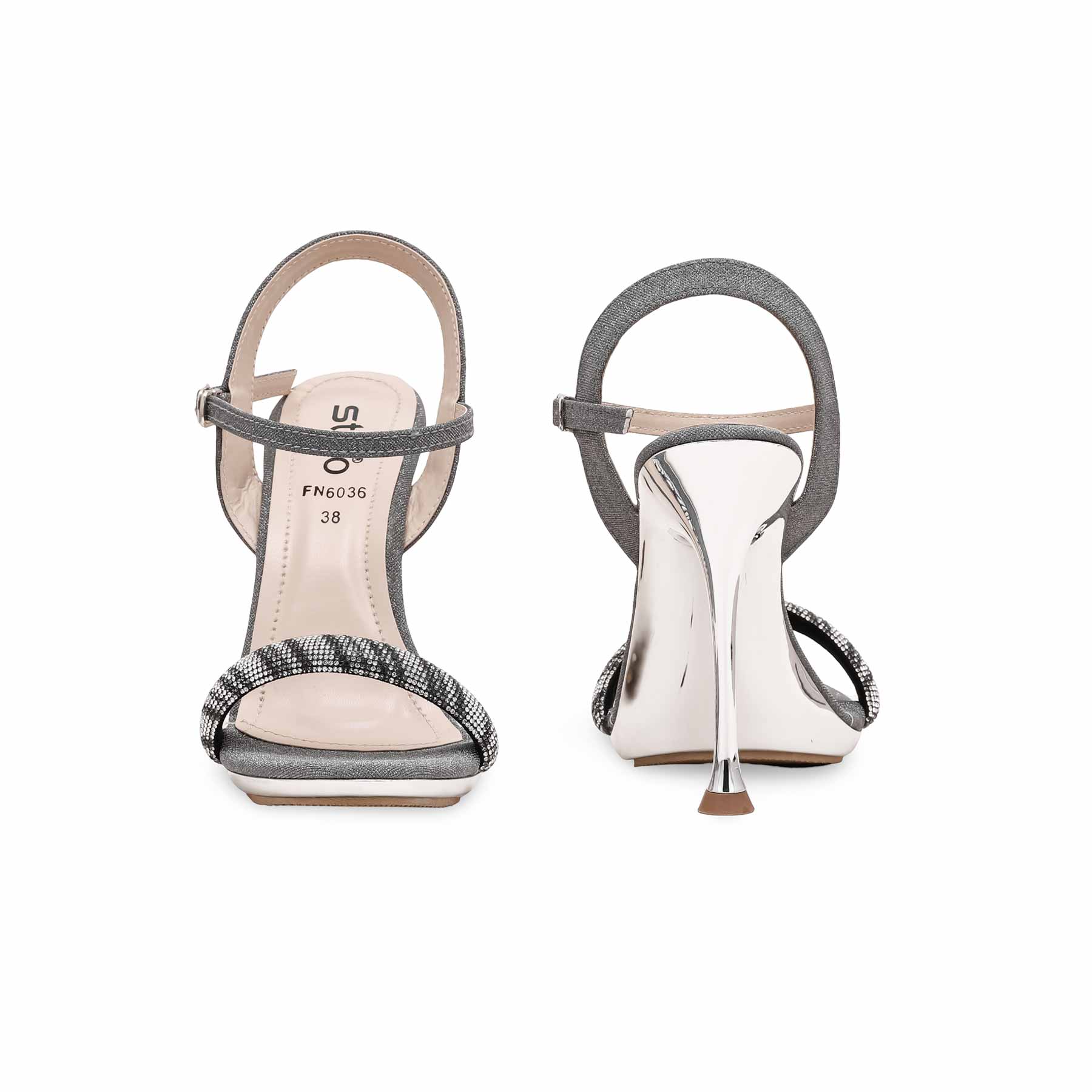 Grey Fancy Bridal Sandal FN6036 - Image 4
