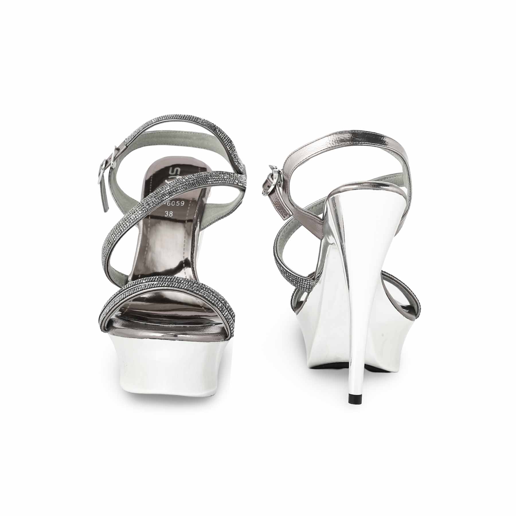 Grey Fancy Bridal Sandal FN6059 - Image 4