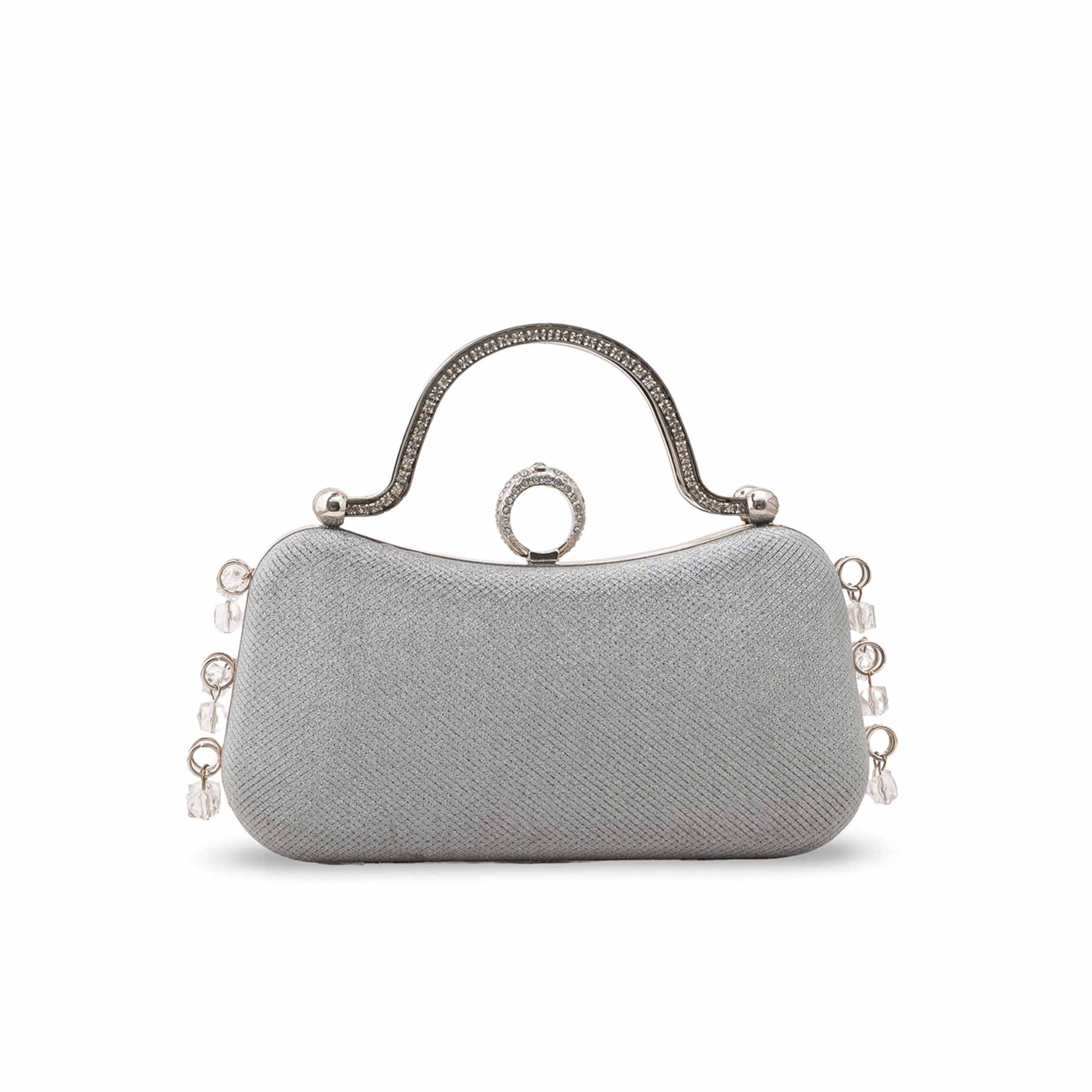 Grey Fancy Clutch For Ladies P15704 - Image 4