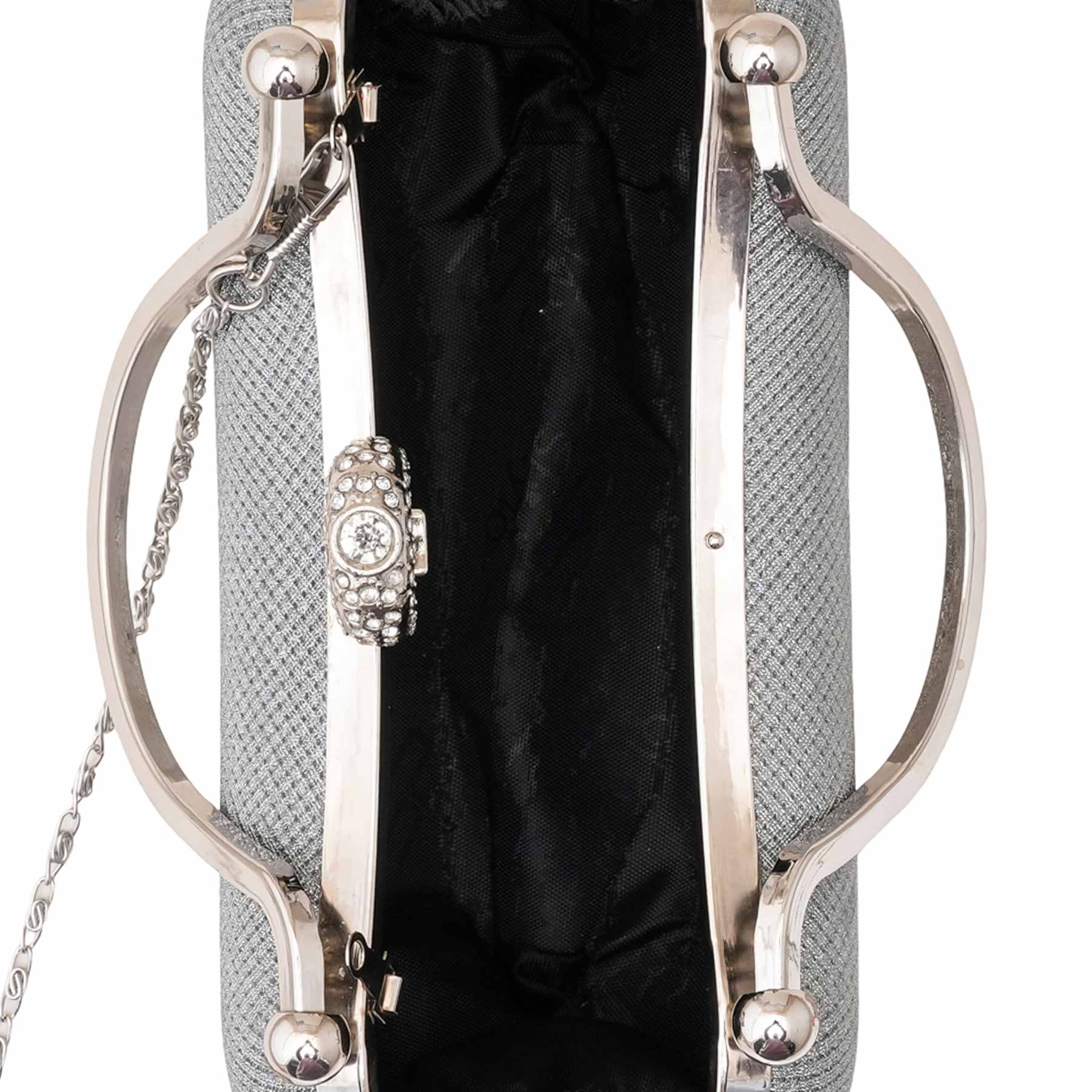 Grey Fancy Clutch For Ladies P15704 - Image 5