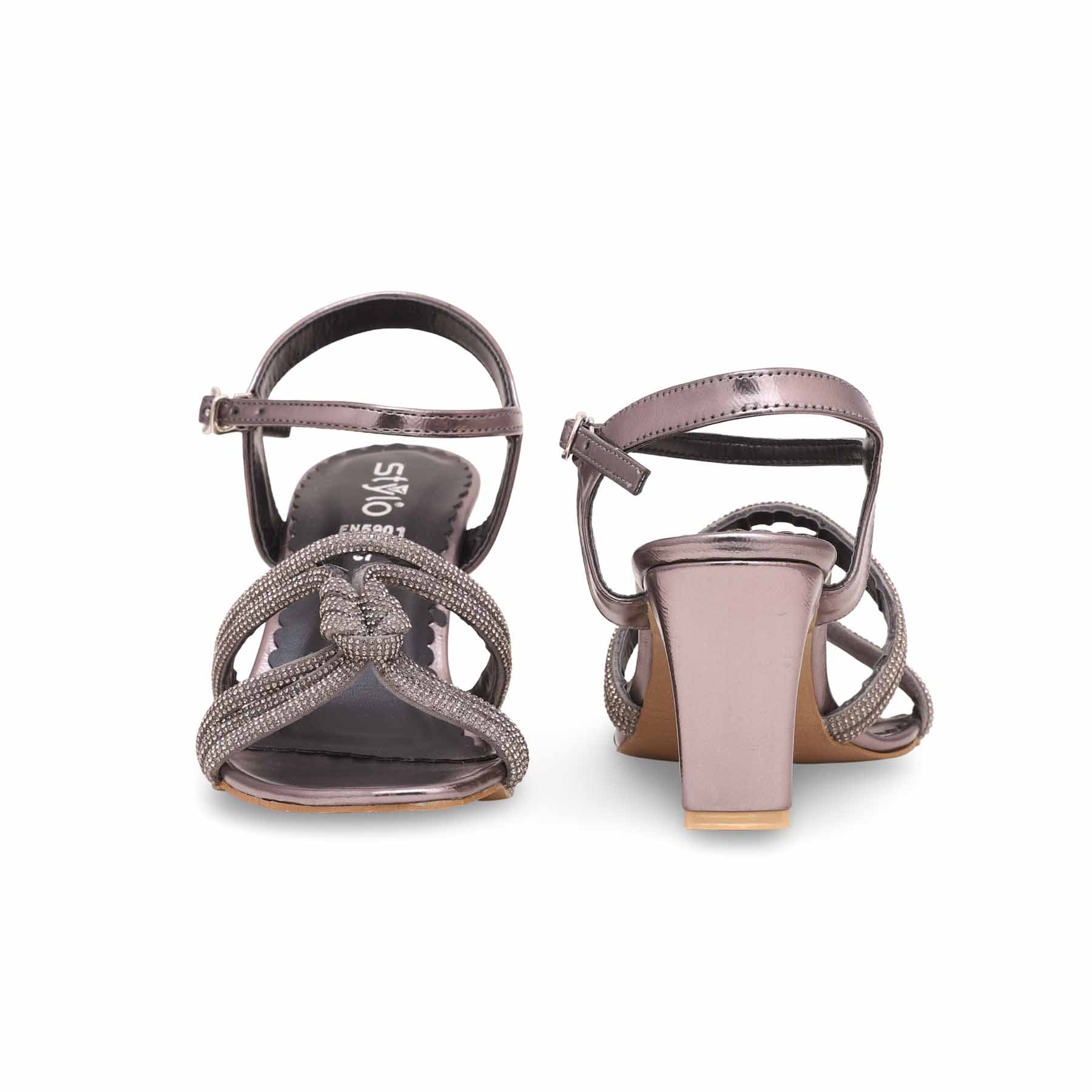 Women's Grey Fancy Sandal FN5901 - Image 4
