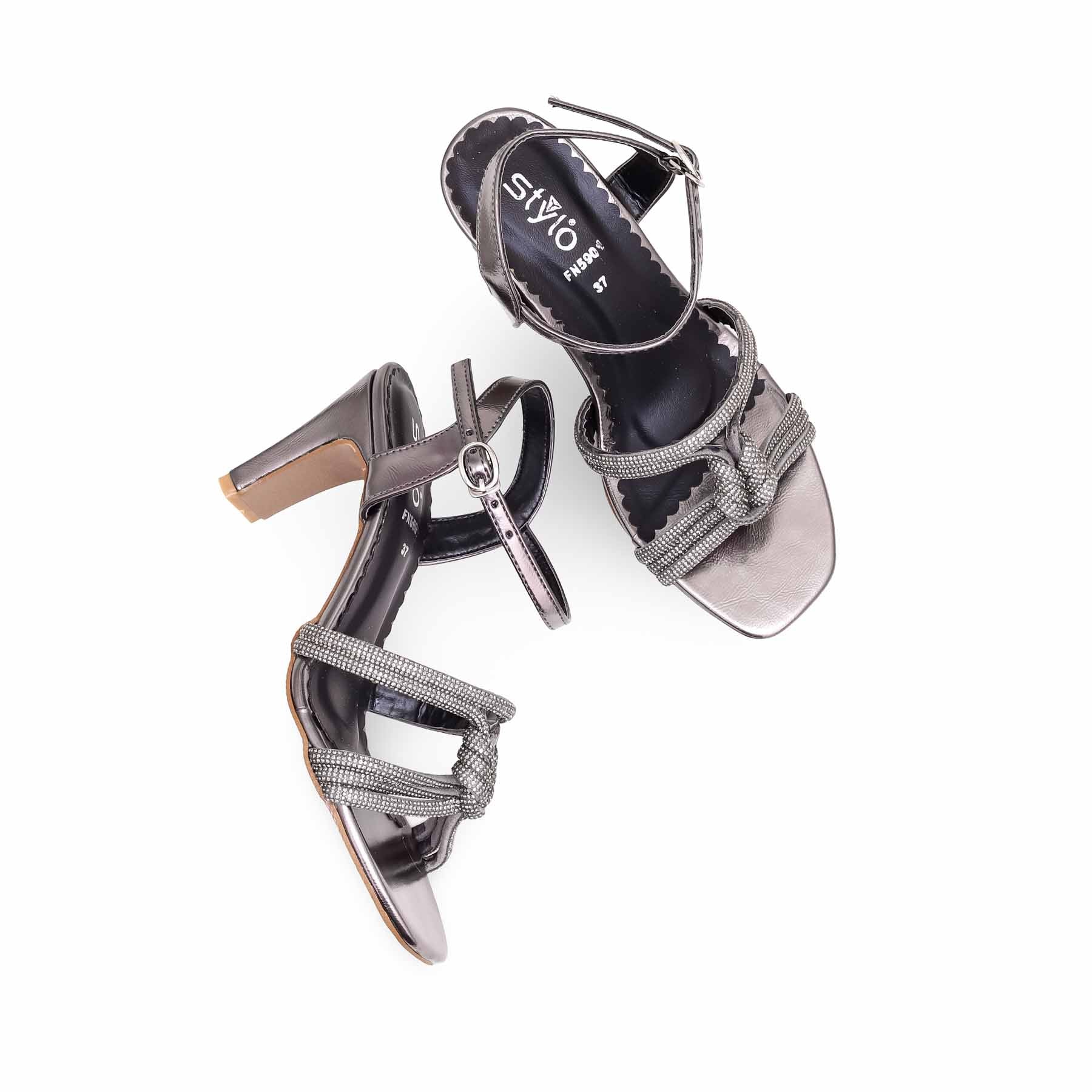 Women's Grey Fancy Sandal FN5901 - Image 5