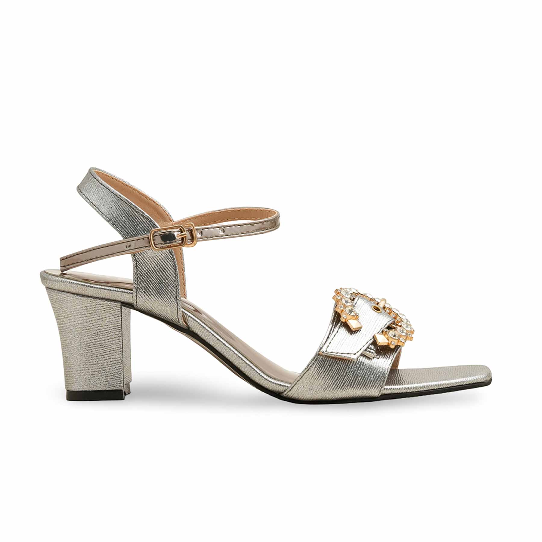 Grey Fancy Sandal For Ladies FN6206 - Image 2