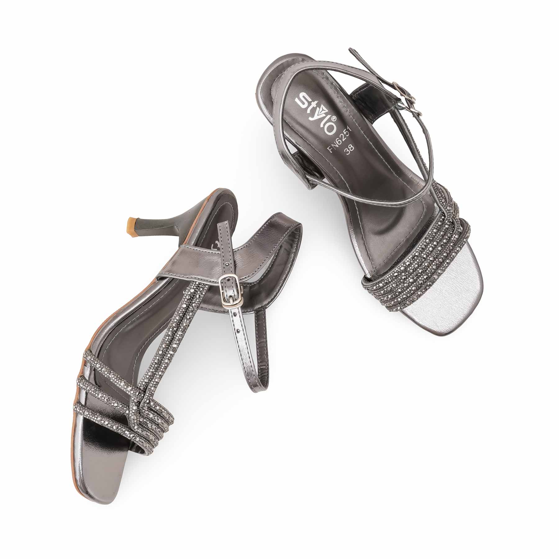 Grey Fancy Sandal For Ladies FN6251 - Image 5