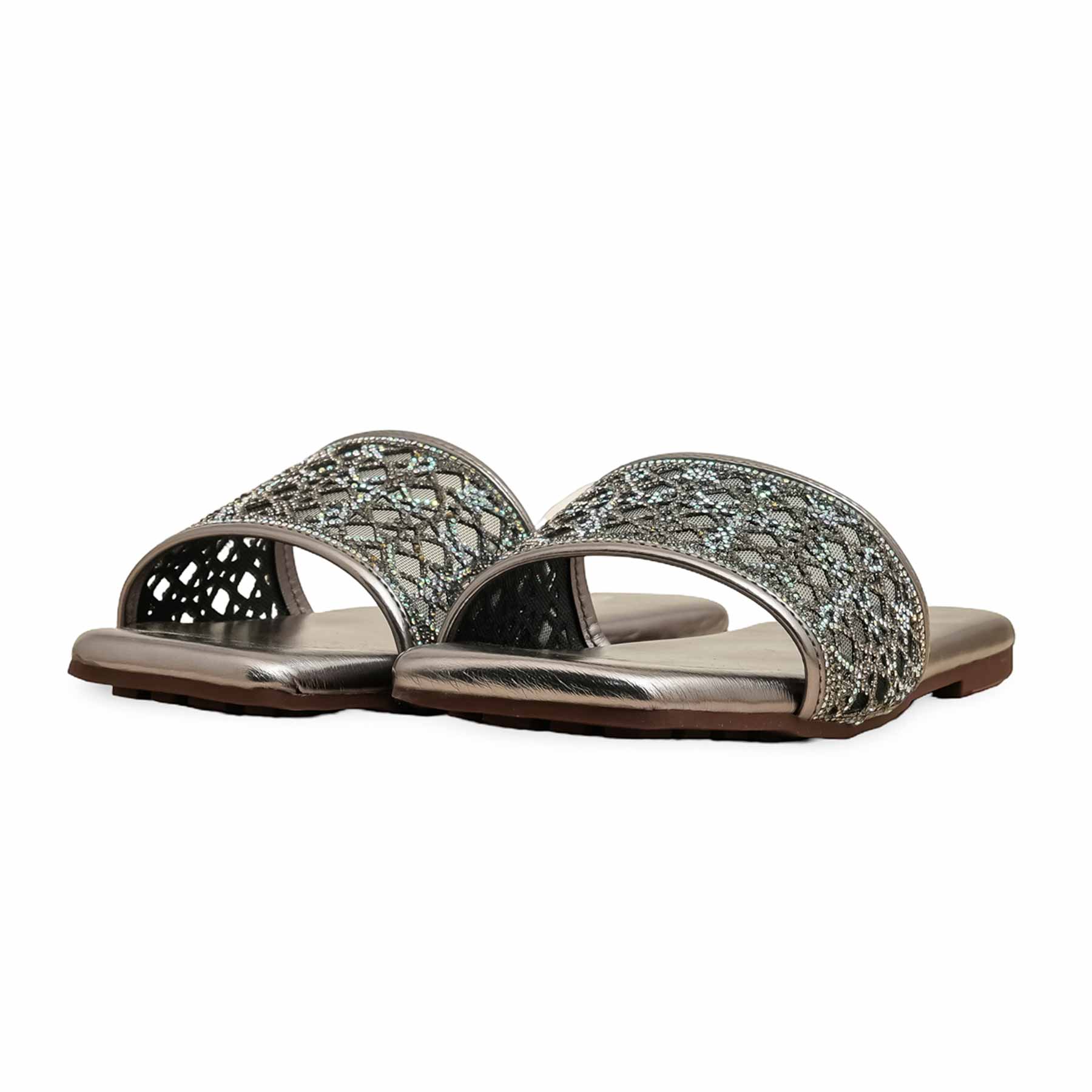 Grey Fancy Slipper For Ladies FN7997 - Image 3