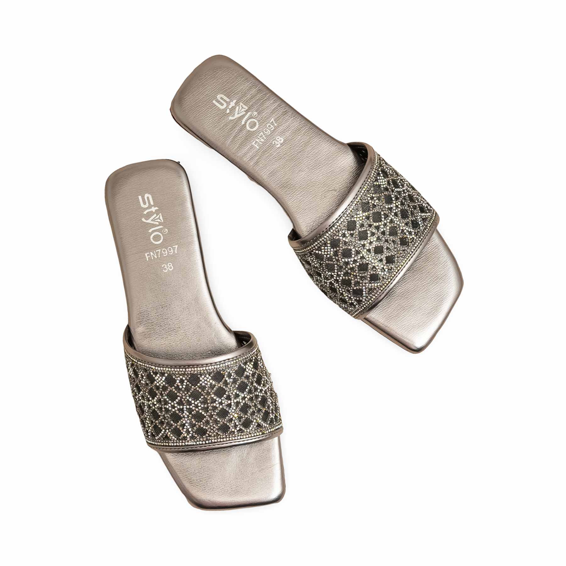 Grey Fancy Slipper For Ladies FN7997 - Image 5