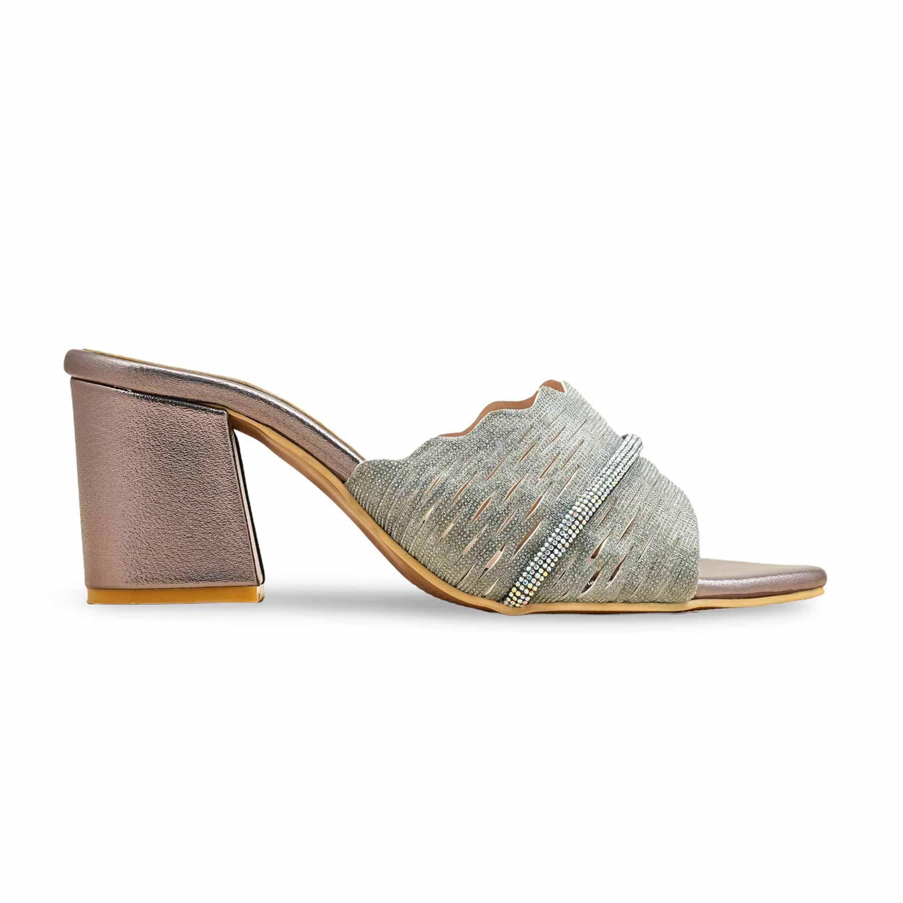 Grey Fancy Slipper For Ladies FN8005 - Image 2
