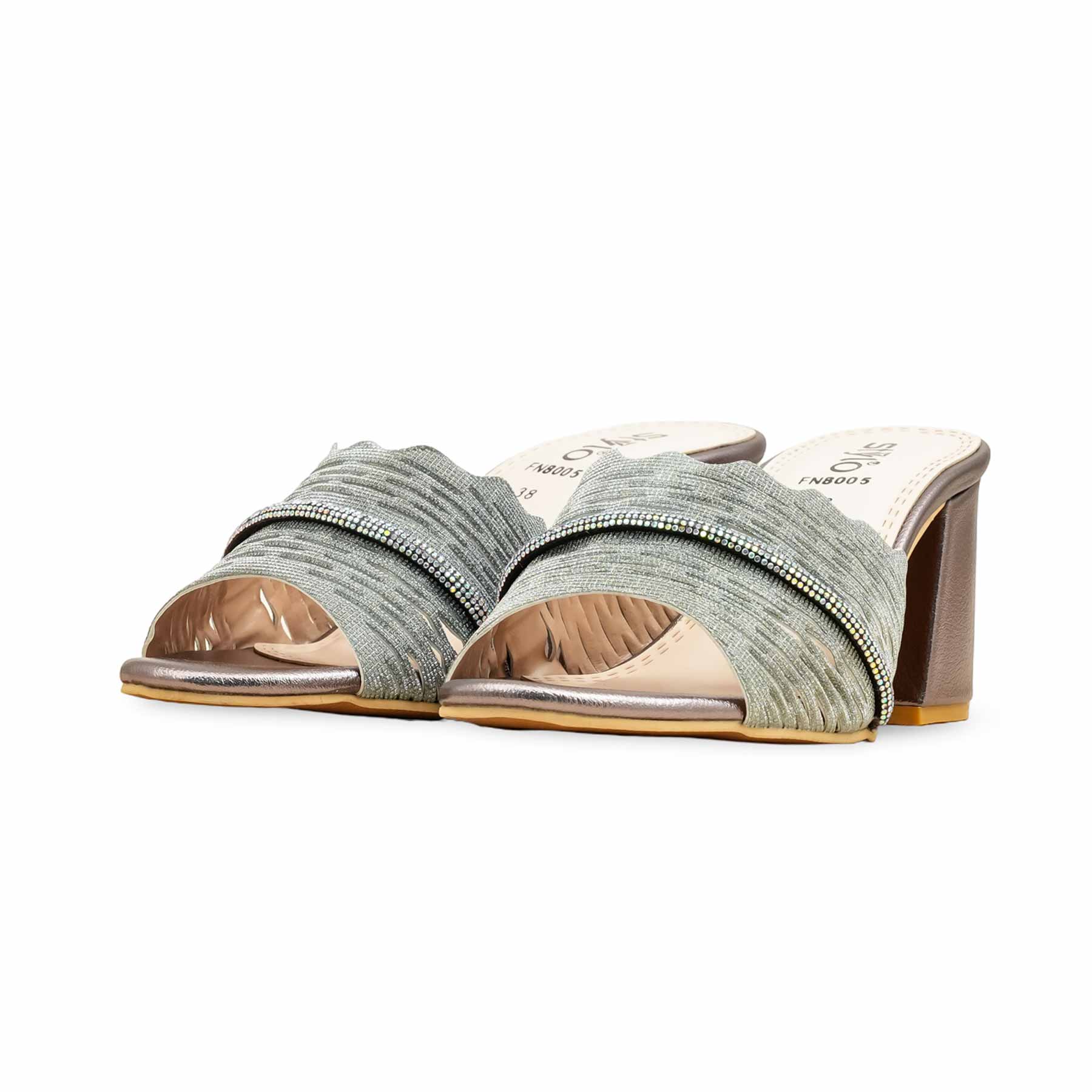 Grey Fancy Slipper For Ladies FN8005 - Image 3