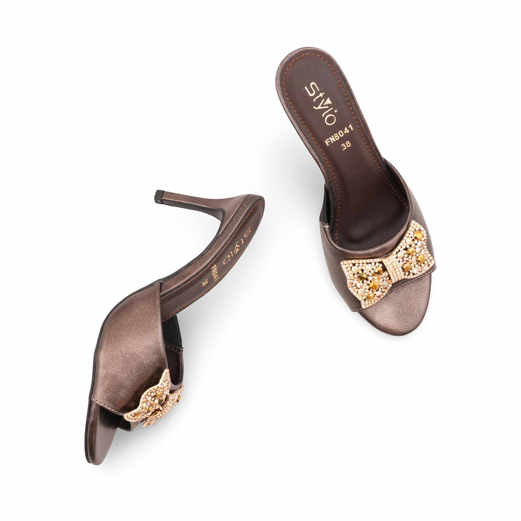 Grey Fancy Slipper For Women FN8041 - Image 5