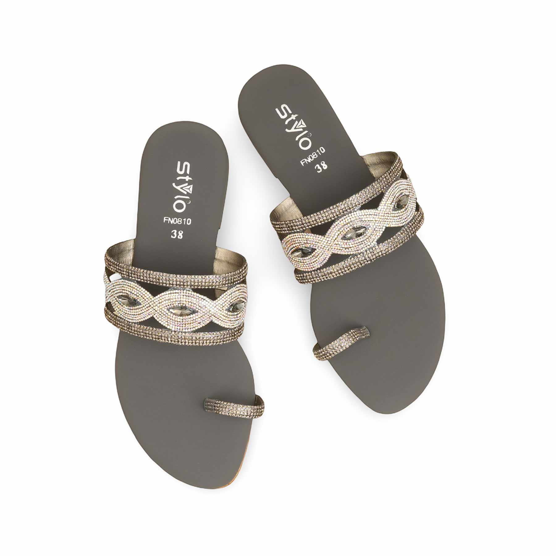Grey Fancy Women Chappal  FN0810 - Image 5