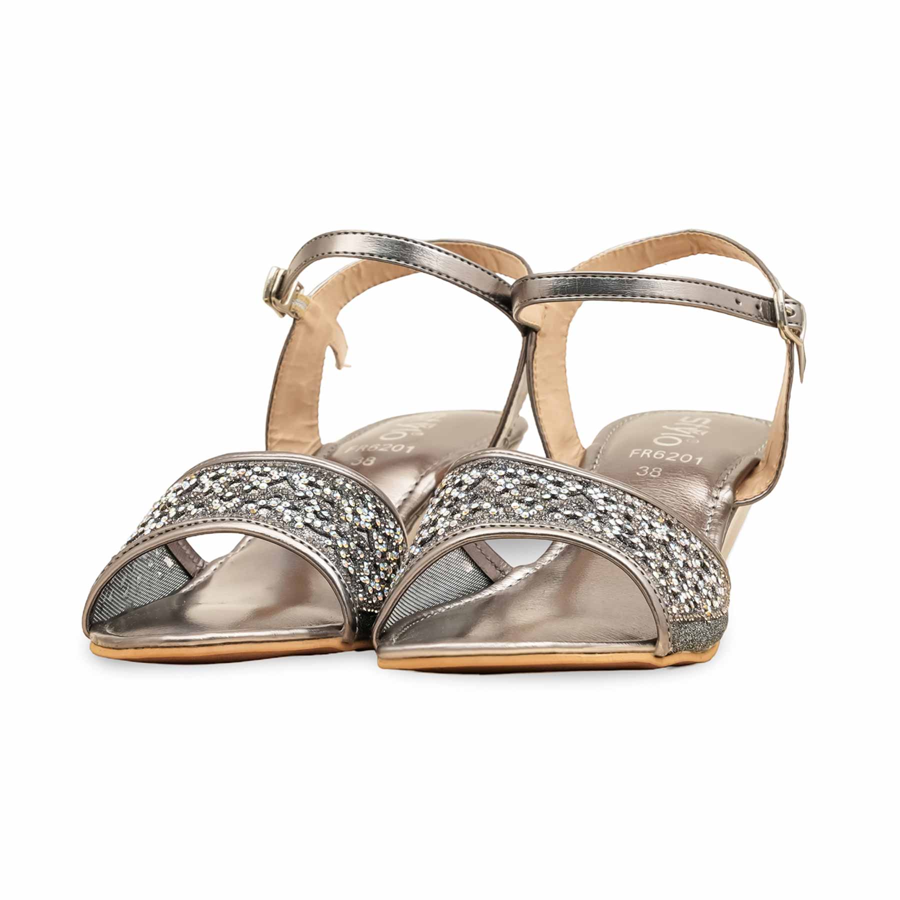 Grey Fancy Women Sandal FN6201 - Image 3