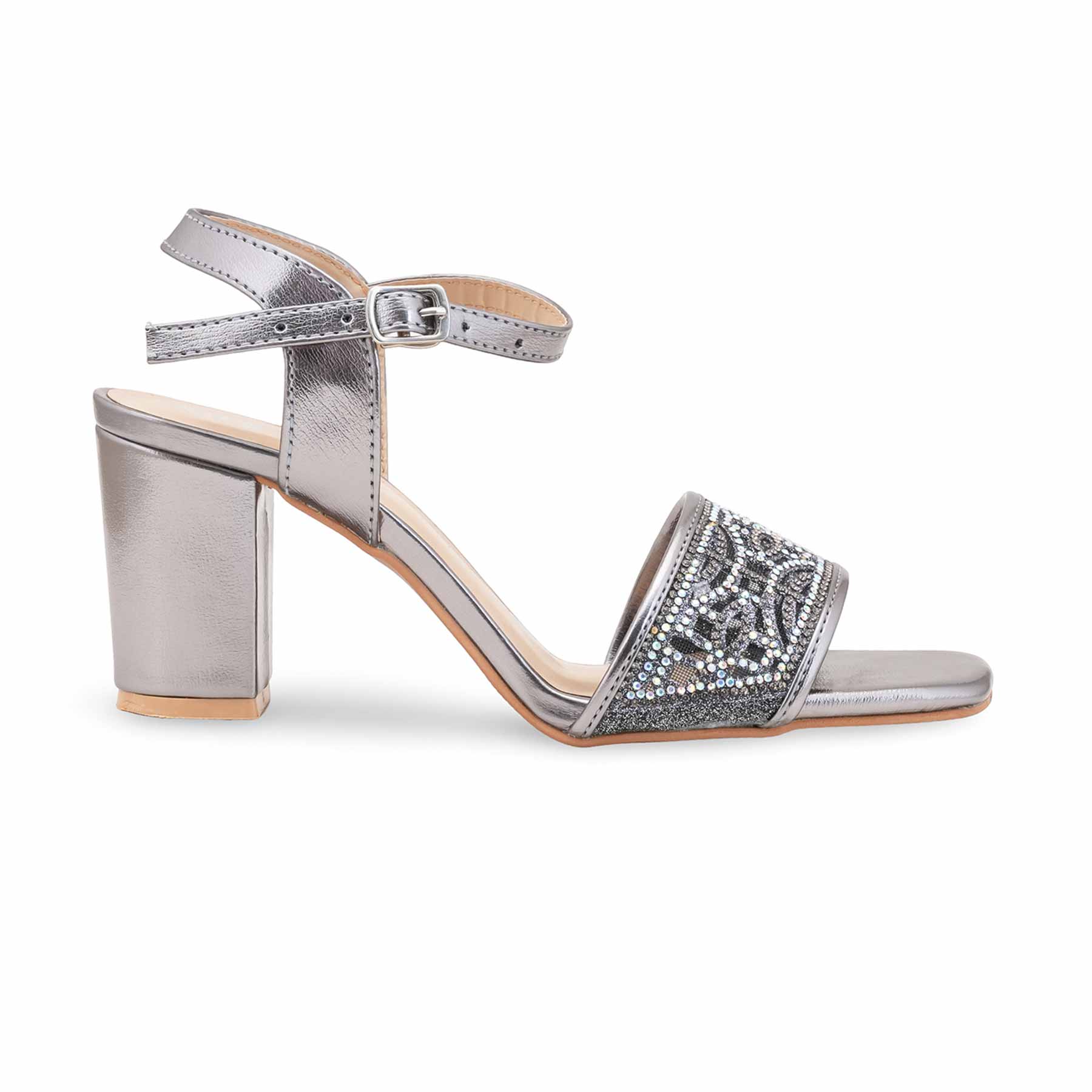 Grey Fancy Women Sandal FN6202 - Image 2