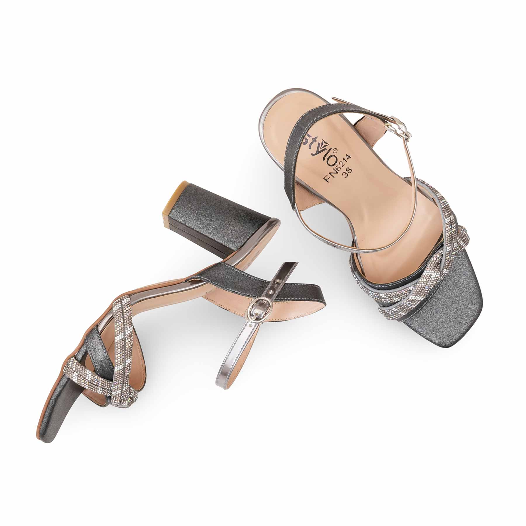 Grey Fancy Women Sandal FN6214 - Image 5