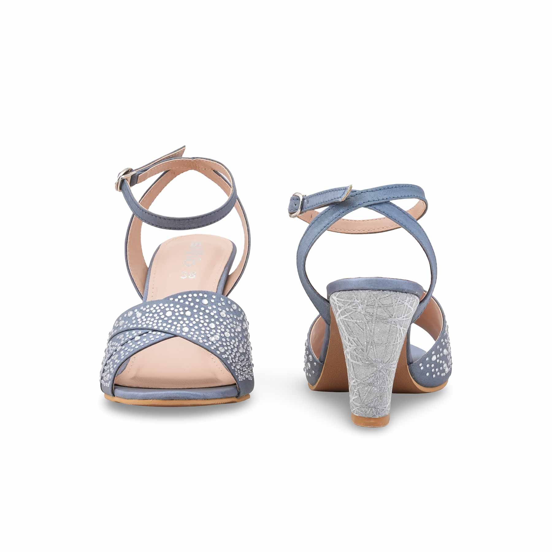 Grey Fancy Women Sandal FN6294 - Image 4