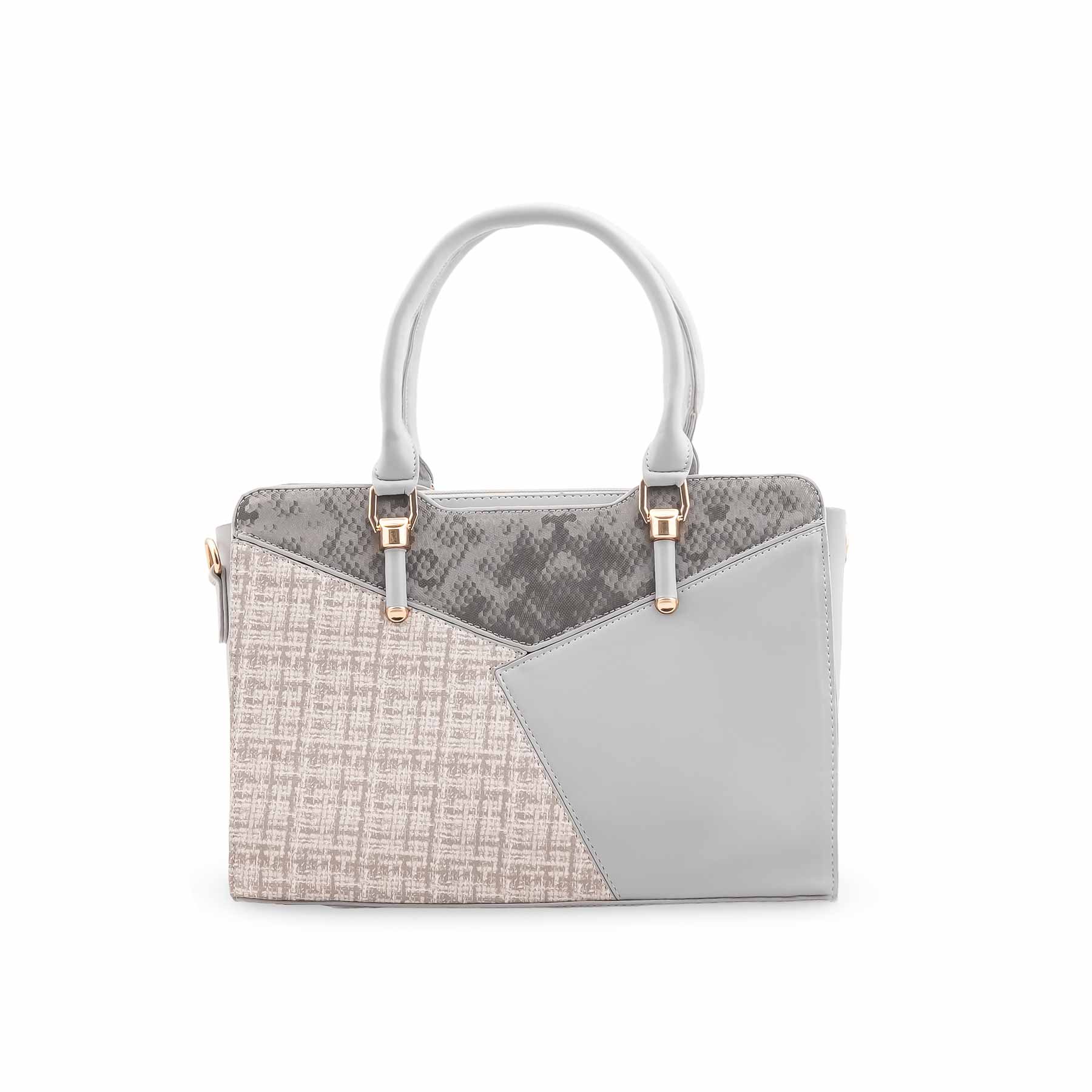 Grey Formal Hand Bag For Ladies P55882 - Image 2
