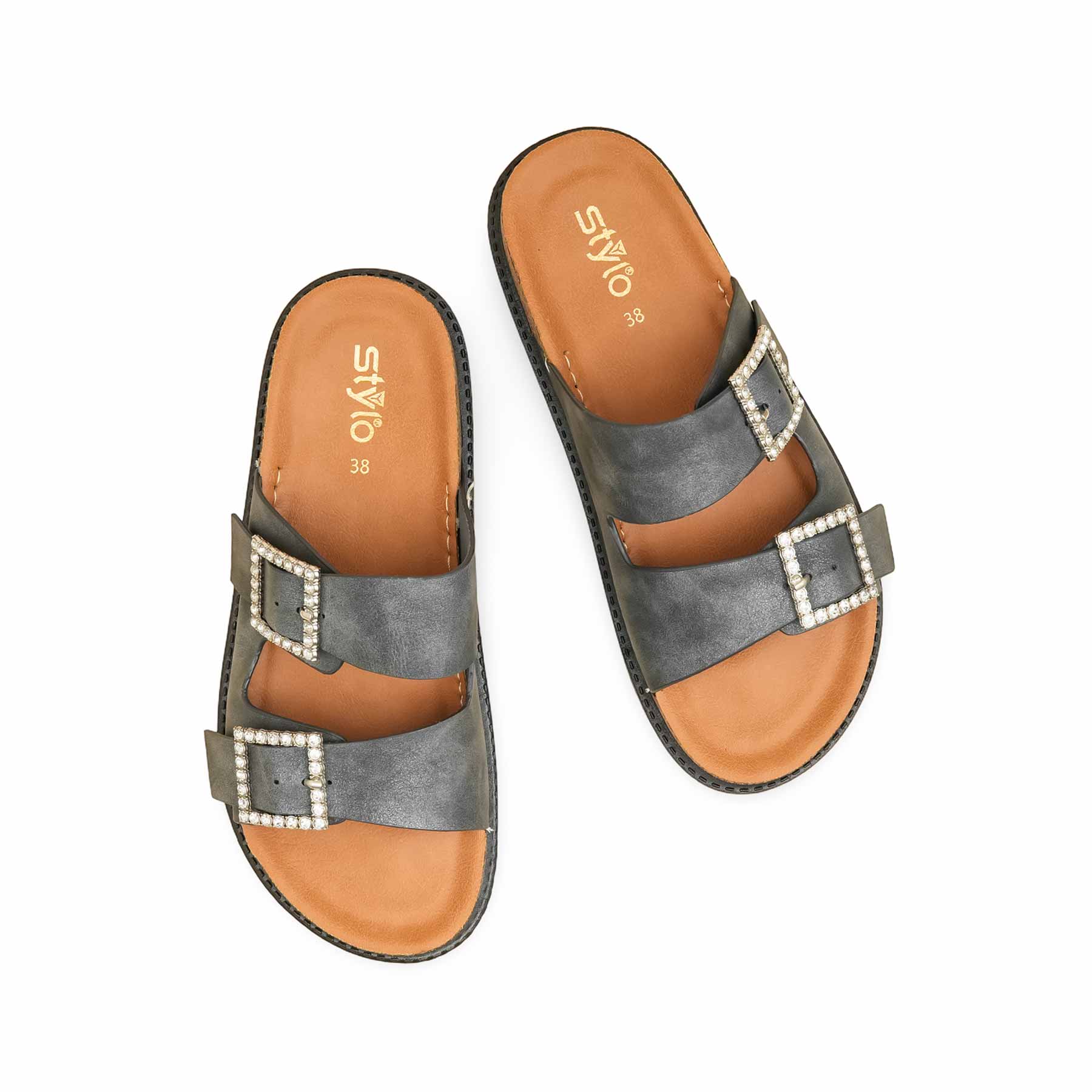 Grey Formal Slipper For Women PU0392 - Image 5
