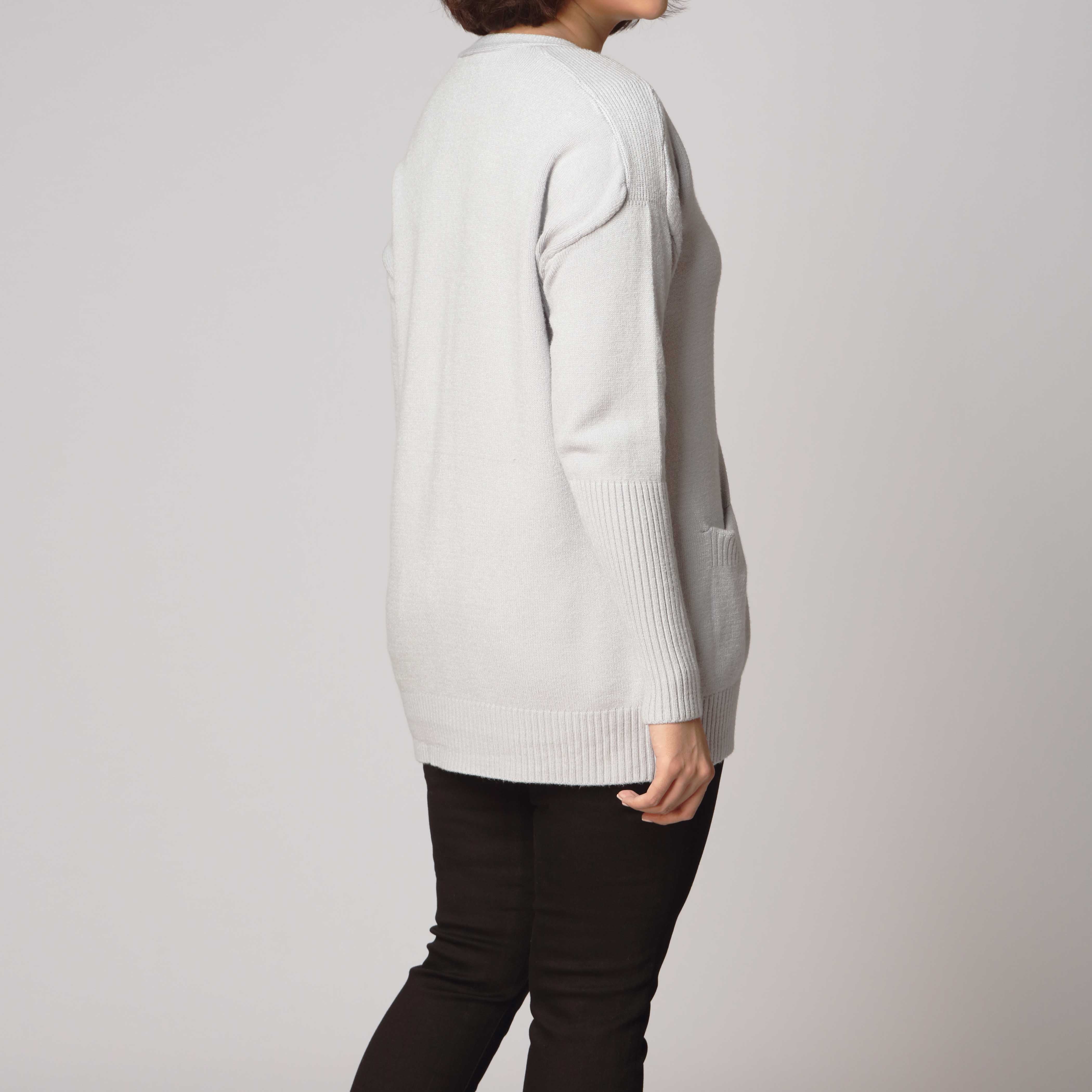 Grey Mid Length Cardigan PW2903 - Image 3