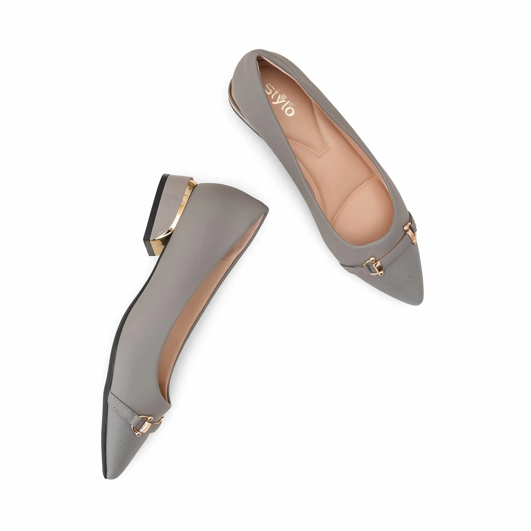 Grey Pumps For Women WN1290 - Image 5