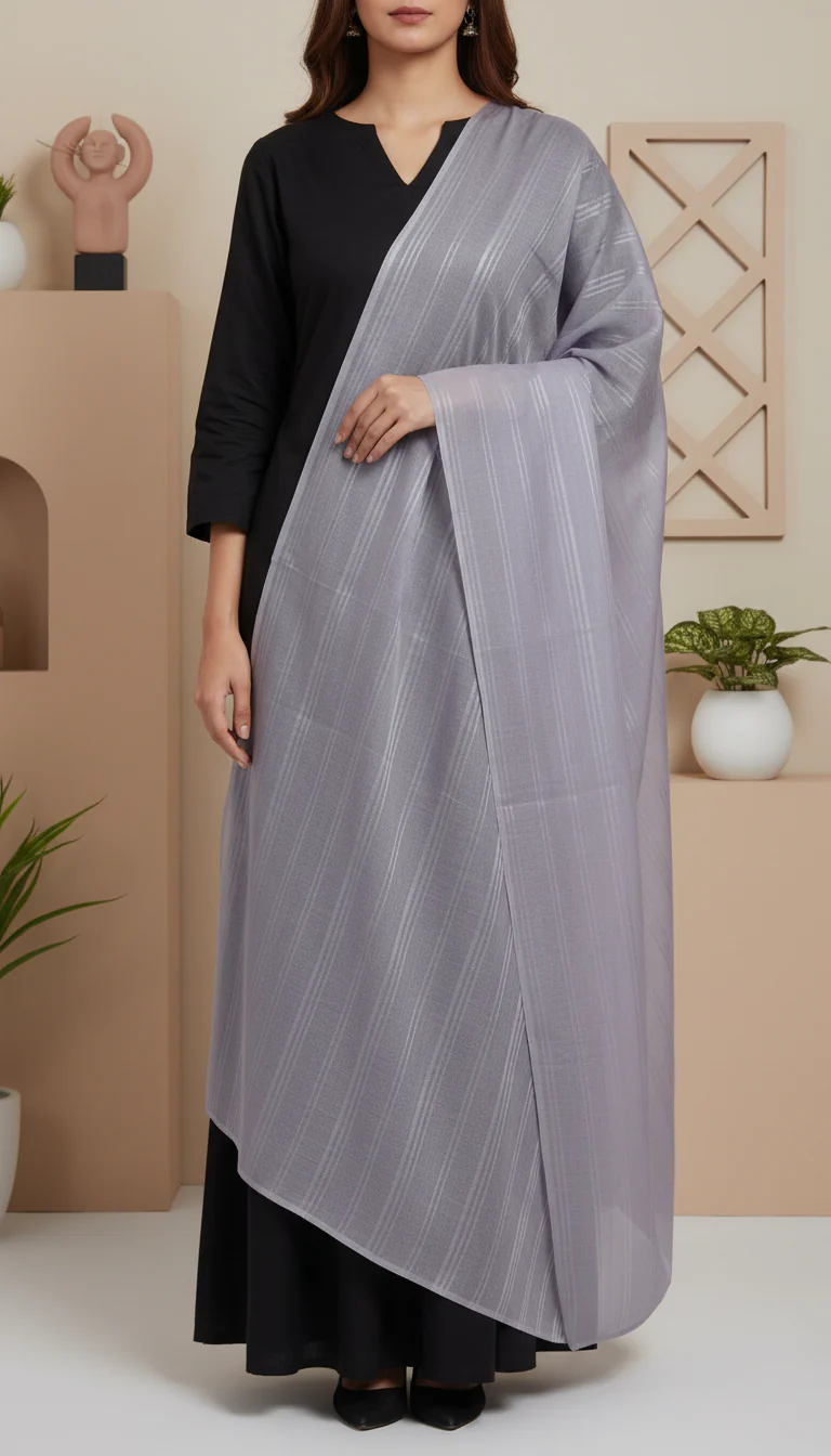 Grey Summer Stole PD6107 - Image 2