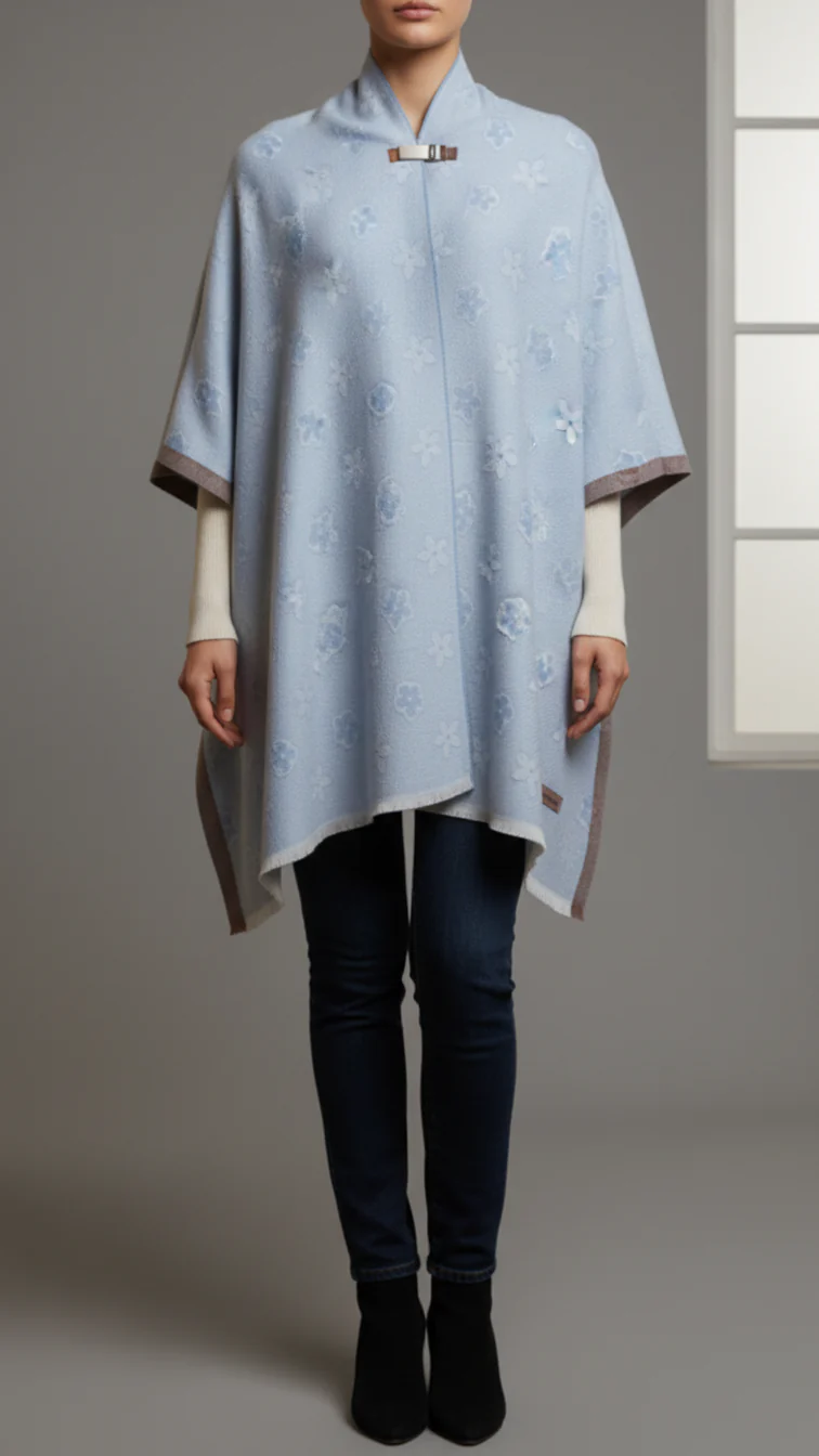 Grey Winter Capeshawl PW5692 - Image 2