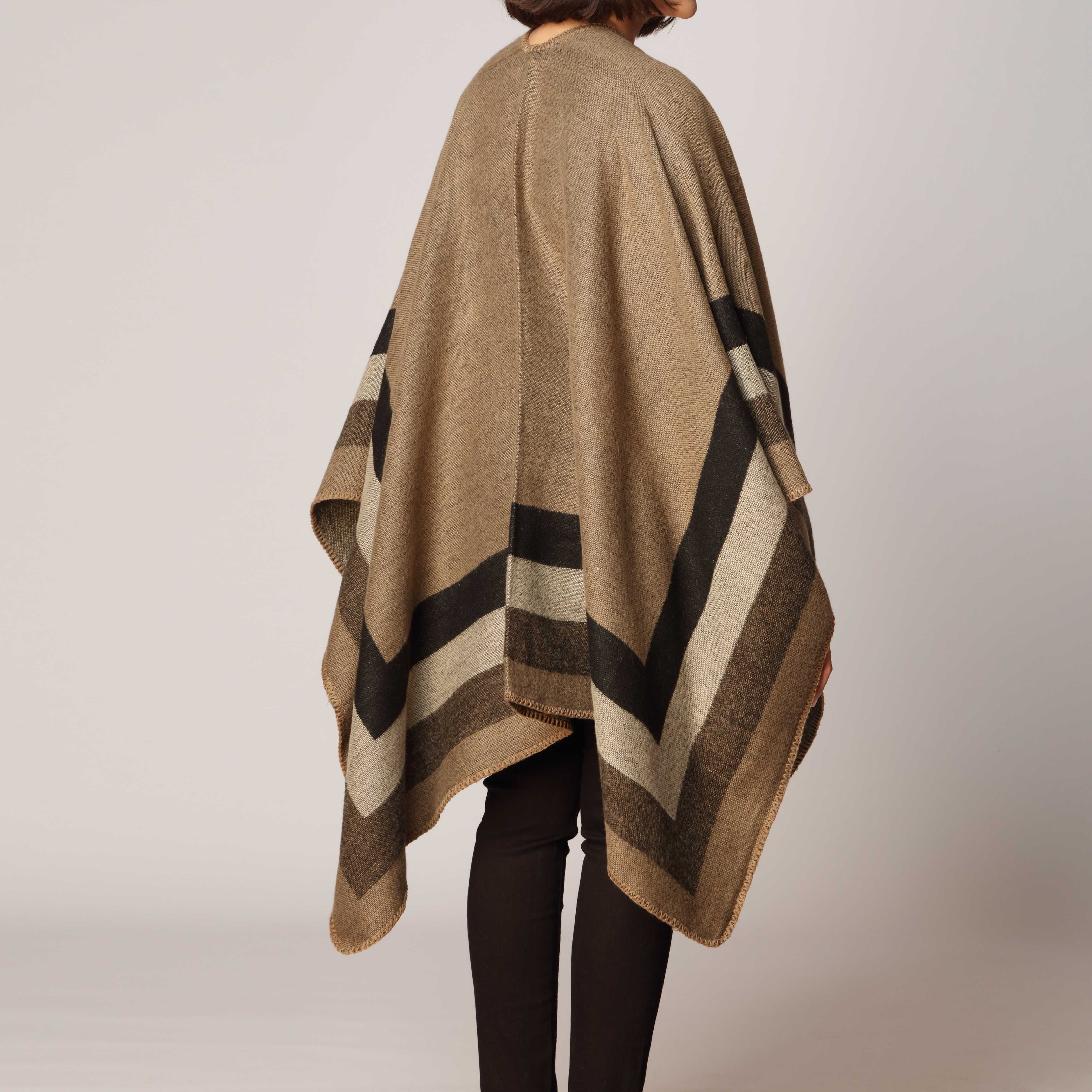 Khaki Cape Shawl PW2820 - Image 3