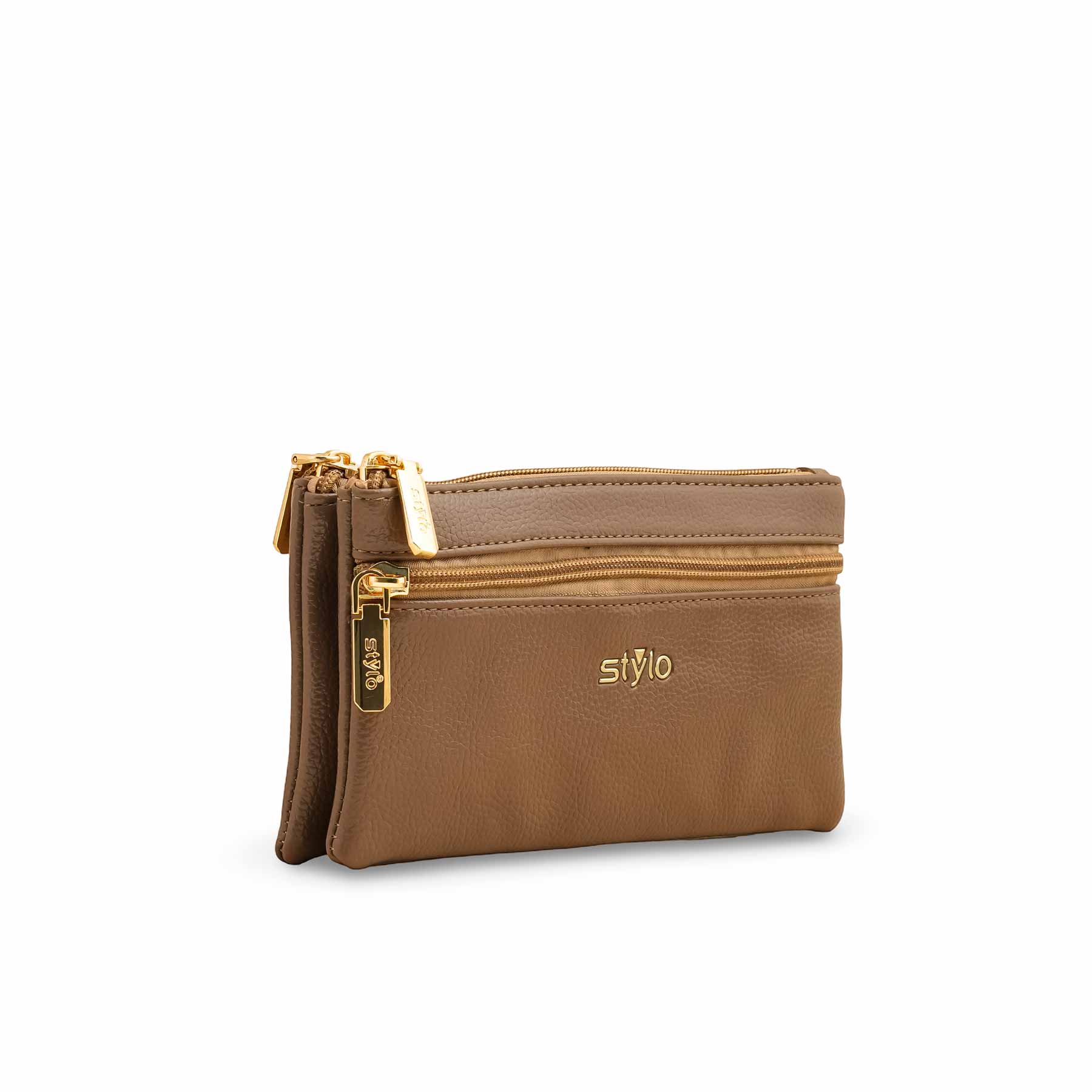 Khaki Casual Pouch For Women P97655 - Image 2